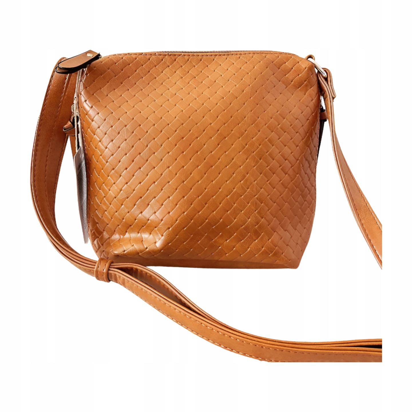 Ines Delaure kabelka přes rameno camelová s kapsami, pletenina