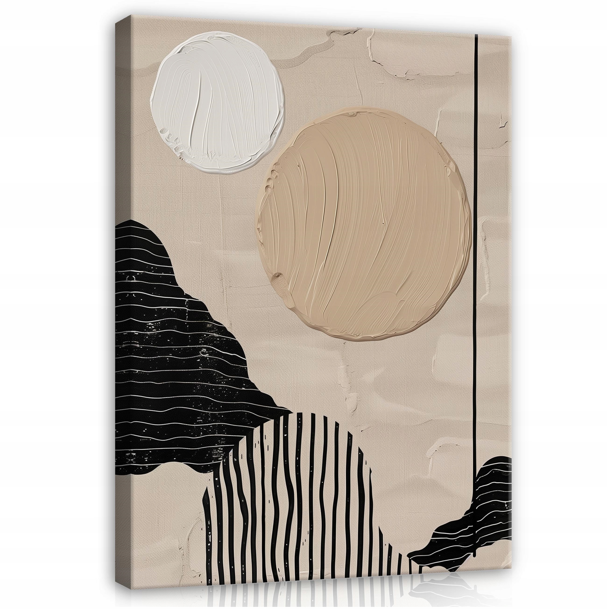 Obraz Abstrakce Boho Béžová Na Plátně Stěna Do Ložnice Obývacího Pokoje 120x80
