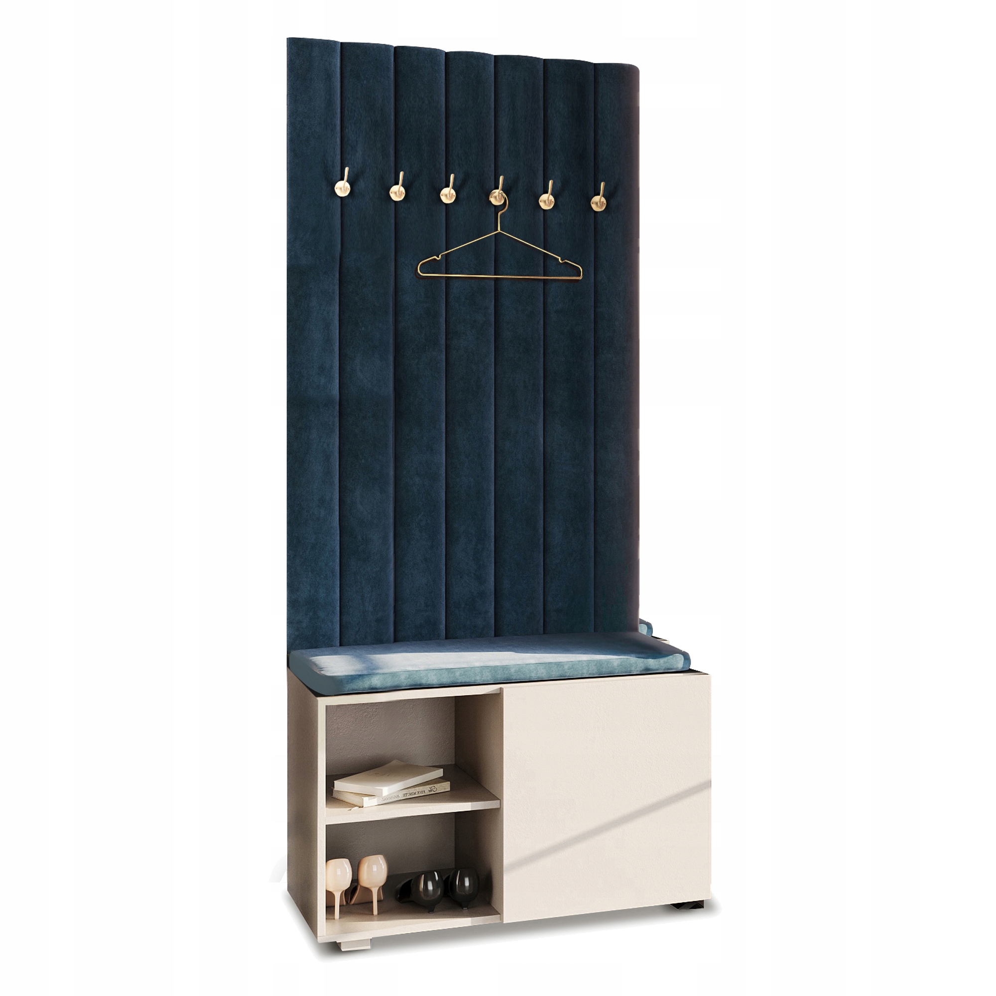 Předsíňová skříň s čalouněným panelem s kašmírovým sedákem Aria Pto 74