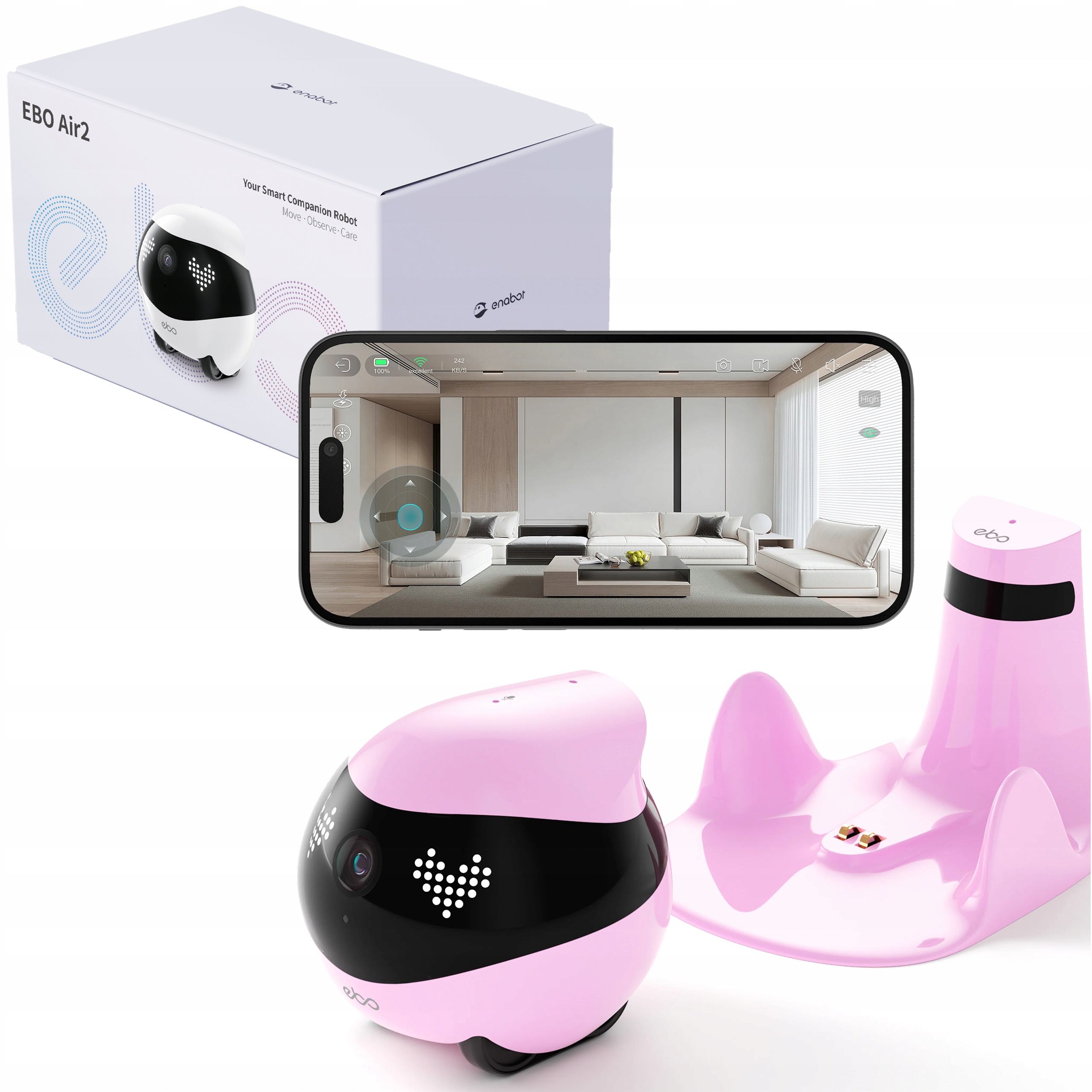 Enabot Ebo Air 2 FamilyBot Robot Monitorujący z Kamerą do Domu