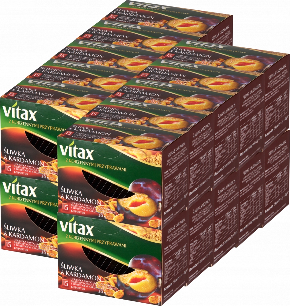Herbata owocowo-ziołowa Vitax śliwka i kardamon x20