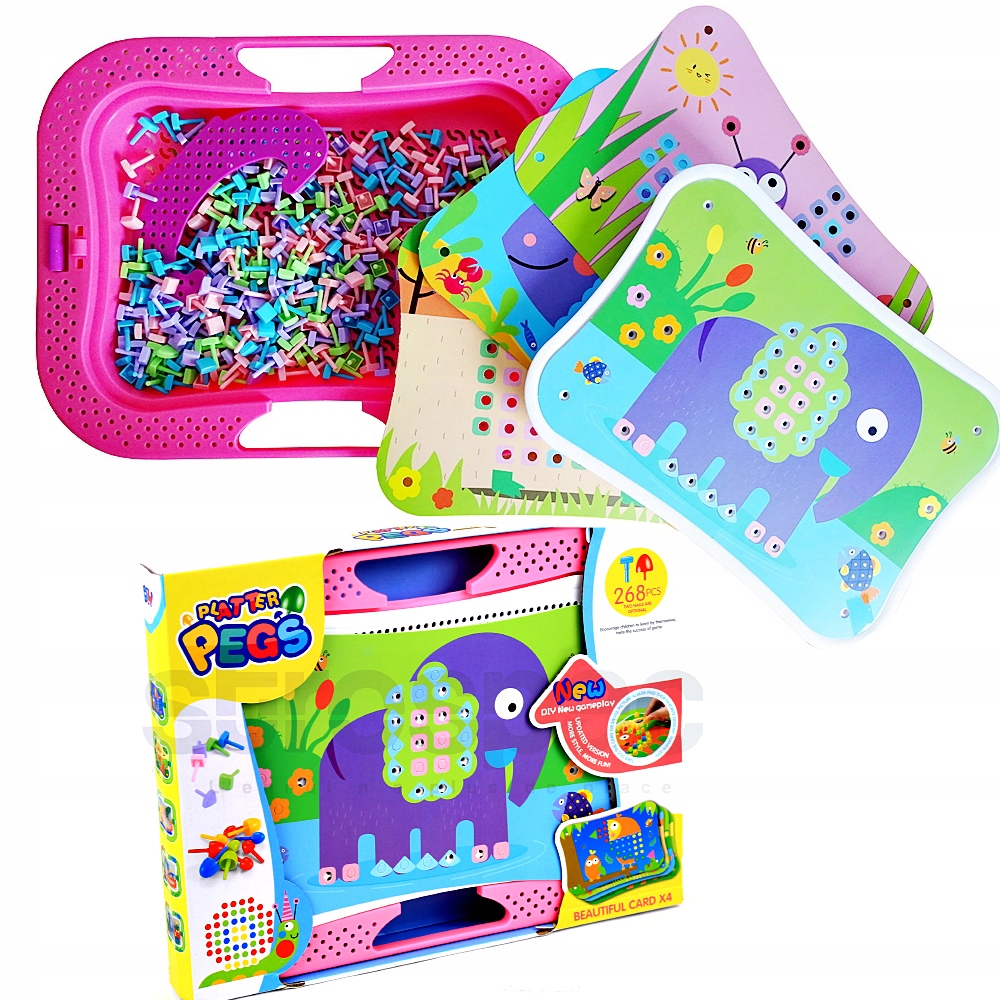 

Pastelowa Mozaika Pinezki Guziki Grzybki Układanka