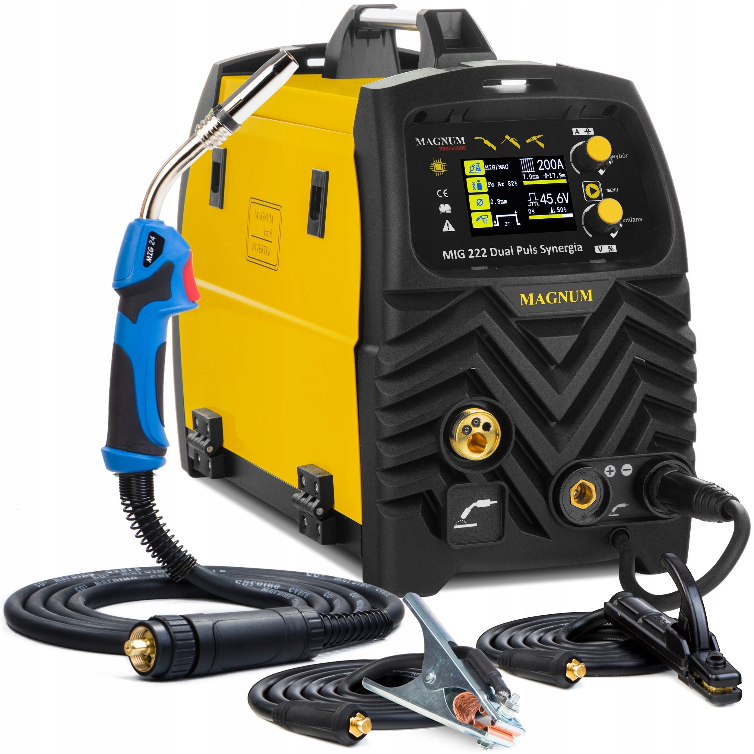 Poloautomatický Svařovací Stroj Magnum Mig 222 Dual Puls Synergie Mma Tig 200A 3V1