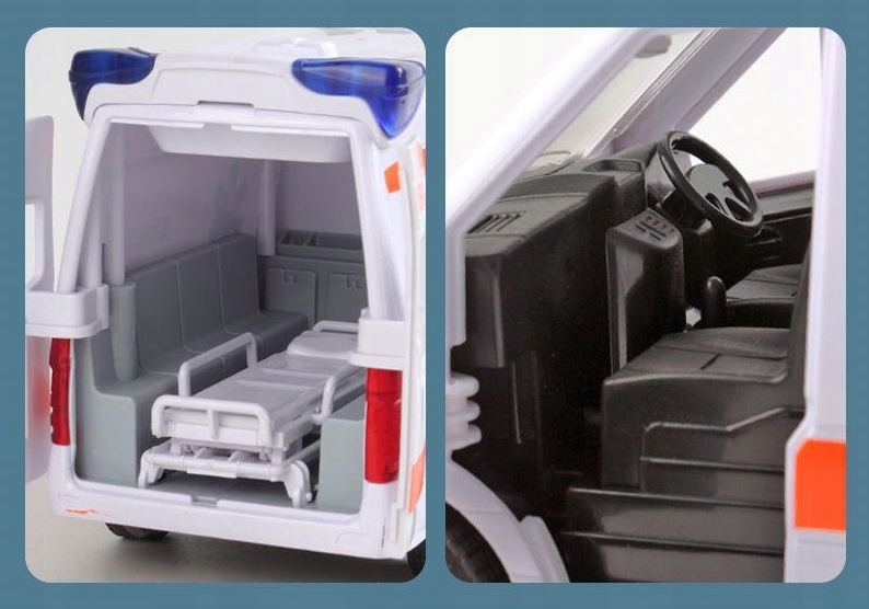 AUTO KARETKA POGOTOWIA AMBULANS NAPĘD GRA ŚWIECI+ BRELOK Model KARETKA POGOTOWIA PREZENT NAPĘD ŚWIATŁO DŹWIĘKI