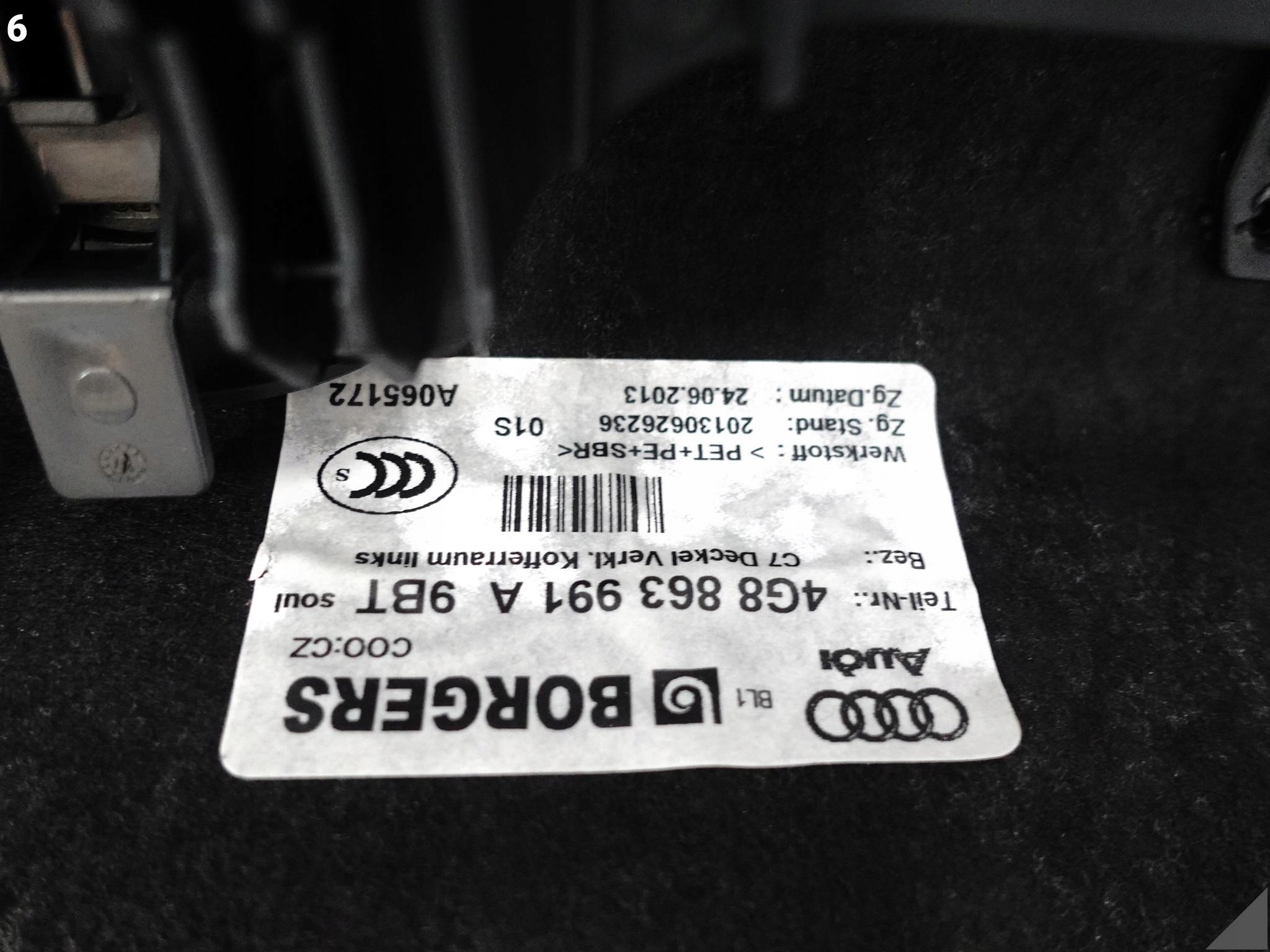 AUDI RS7 S7 A7 4G8 C7 10-18 side upholstery boot boot left 9BT