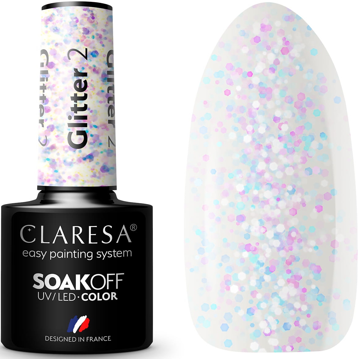 Claresa Lakier Hybrydowy Glitter 2 5ml