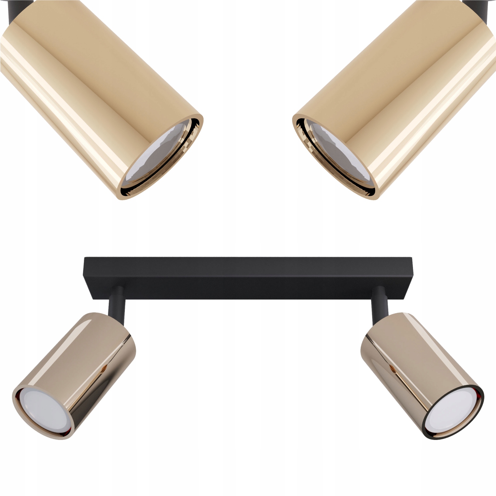 Závěsná stropní lampa stropní svítidlo 2x GU10 Led Cerlux Rune Zlato černá kovová