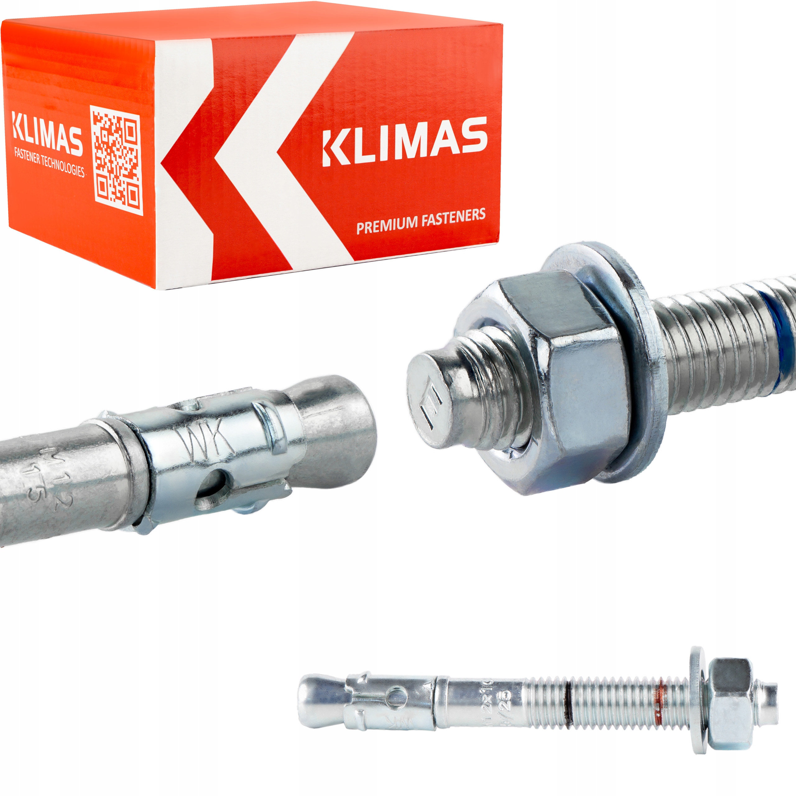 Kotvy do betonu ocelové M 12 x 105 mm 50 ks mechanické Klimas Le-zn