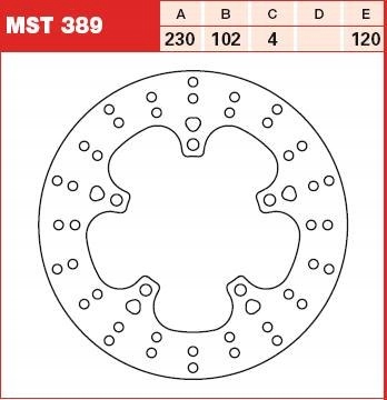 Zadný brzdový kotúč Trw MST389