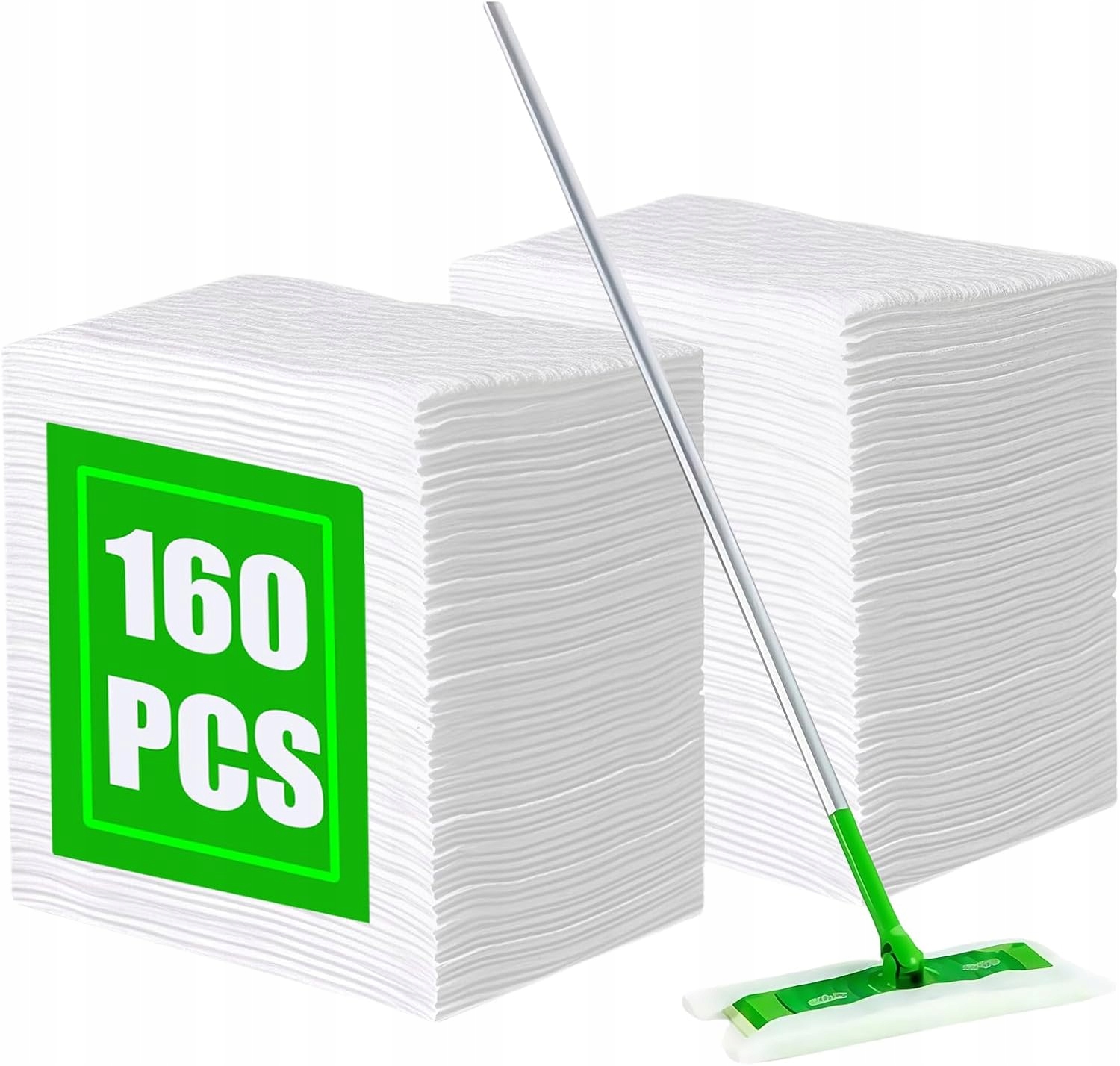 Na Jedno Použití Utěrky Na Mop 160 Ks 20X30 CM Bílé Čisté A Suché