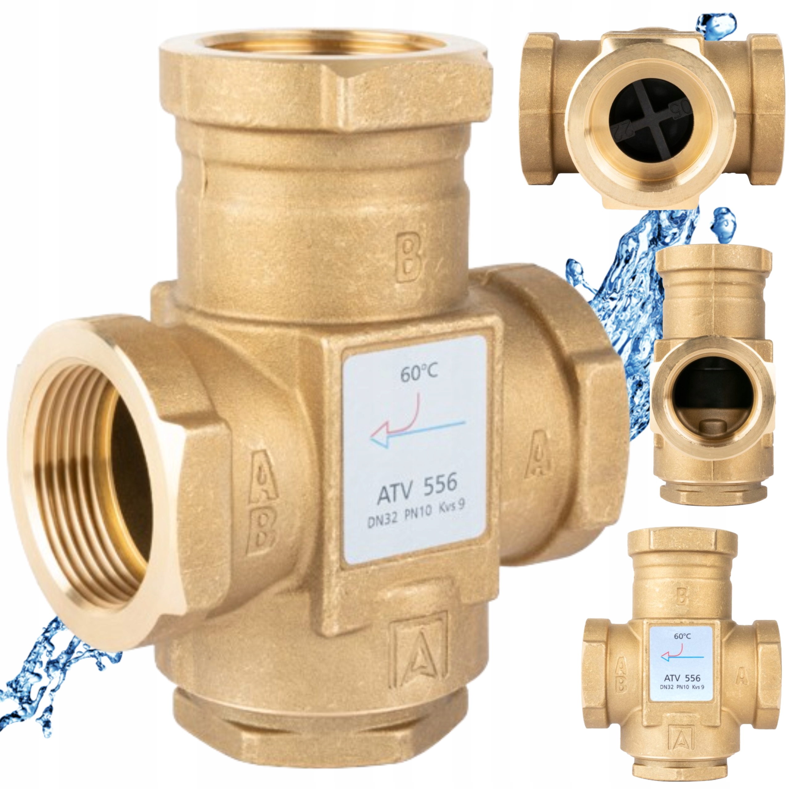 Teplotný Ventil Na Ochranu Návratu Kotla Atv 556 DN32 5/4" 60°C Afriso