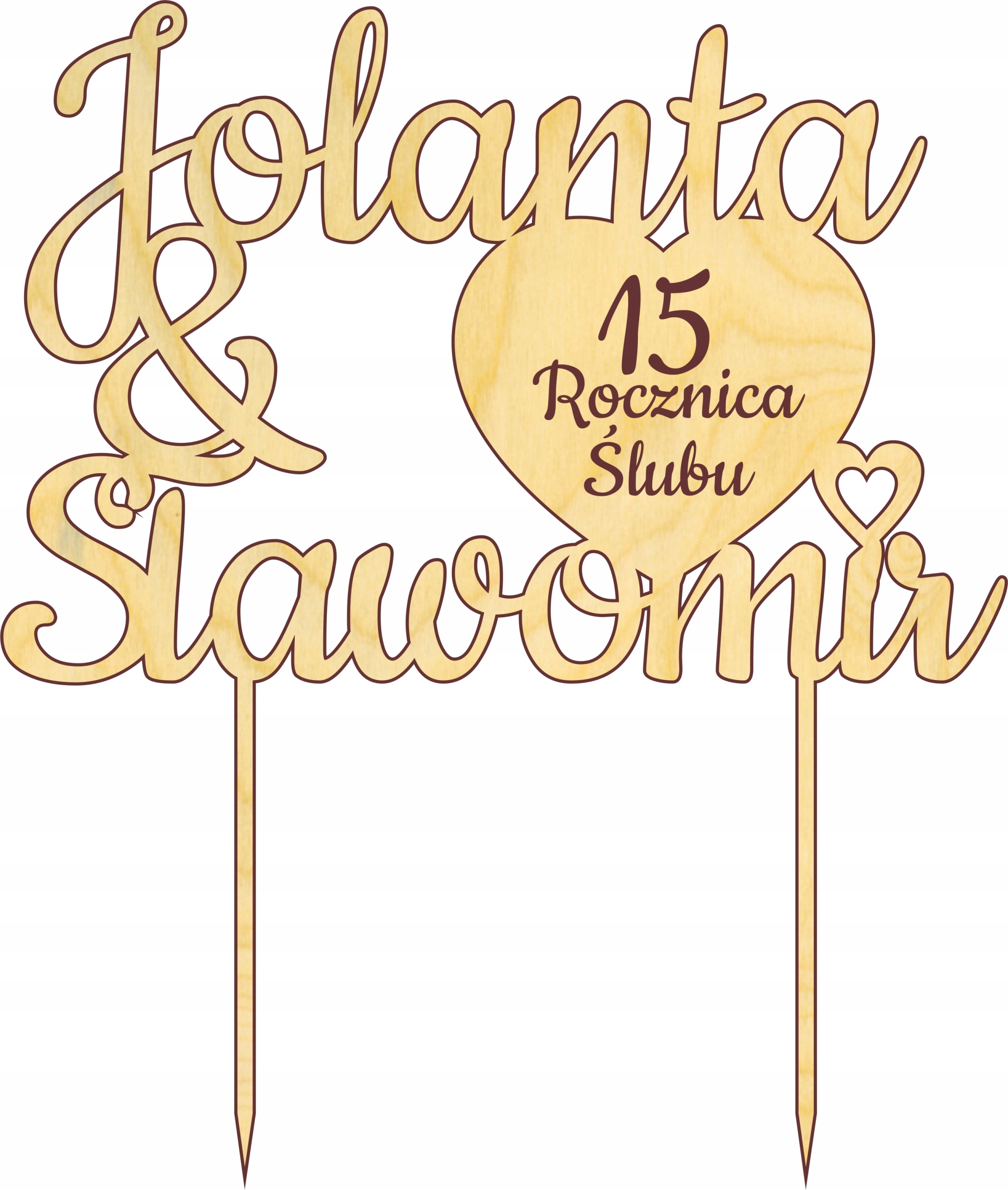 

Topper napis na tort rocznica ślubu 15 lat razem