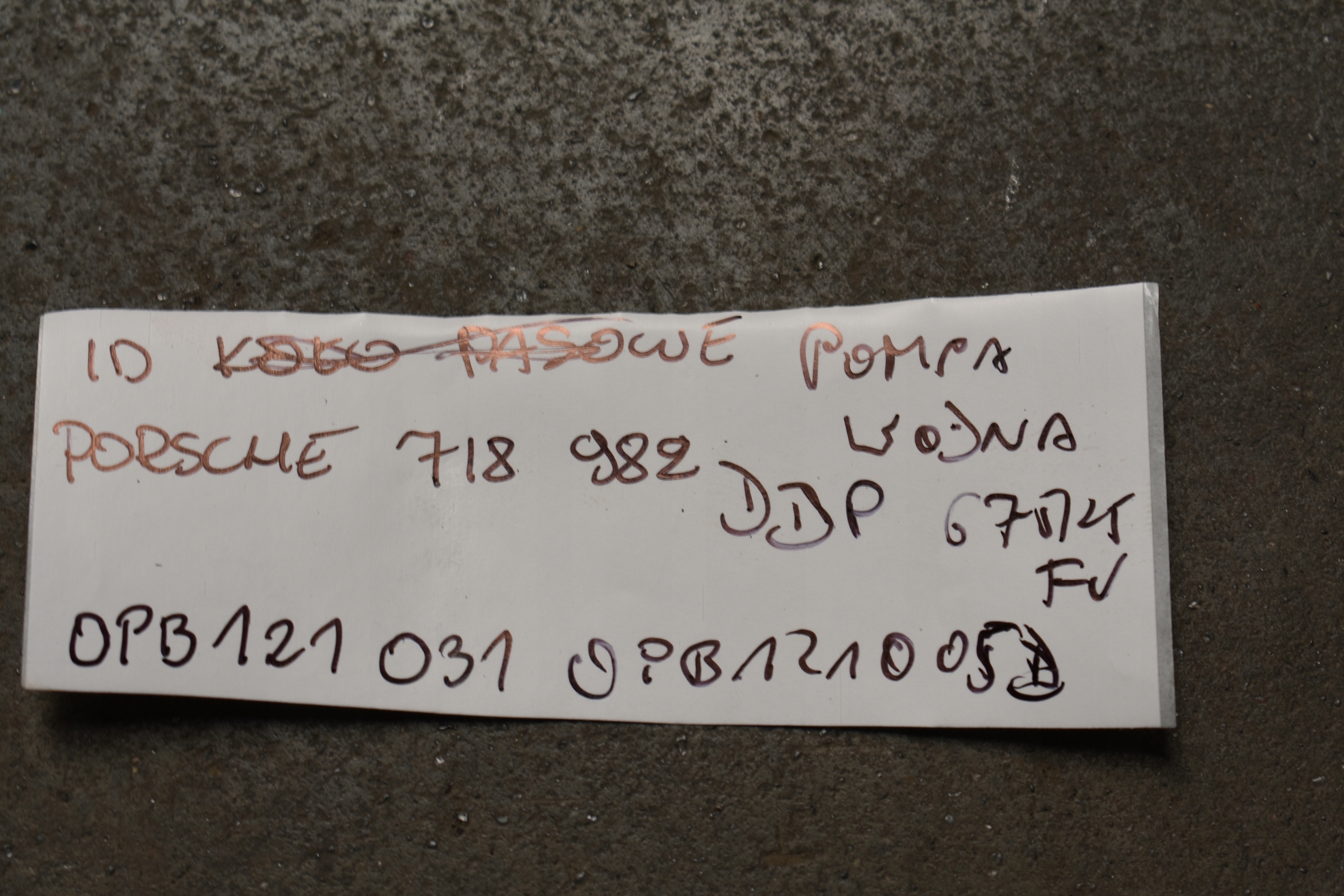 IDEALNA pump WODNA PORSCHE 718 982 DDP 1