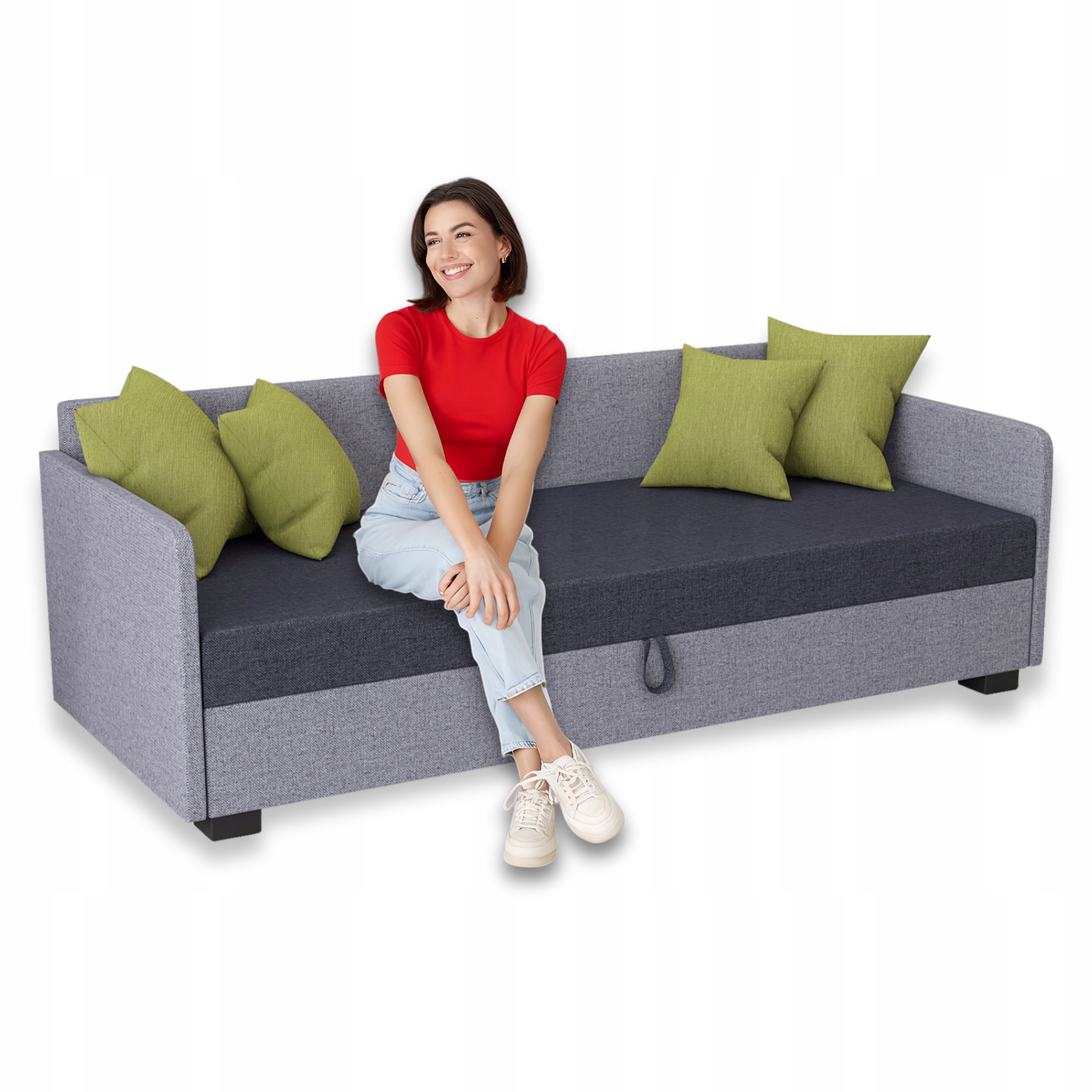 Mládežnický gauč 80 x 195 cm Jednolůžko pro dítě Bonus Polštáře