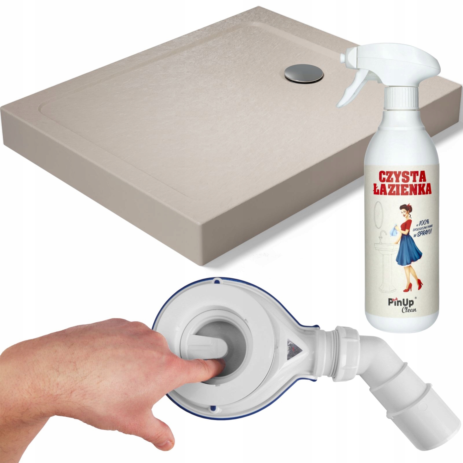Brodzik prysznicowy akrylowy Doros F Compact Kaszmirowy 100x70 Premium