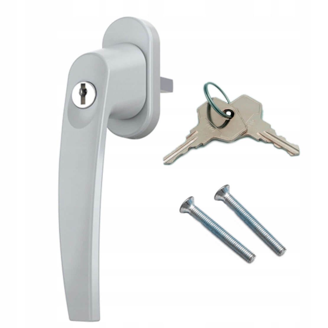 

Klamka do okna z kluczykiem ze stopu Silver alumin