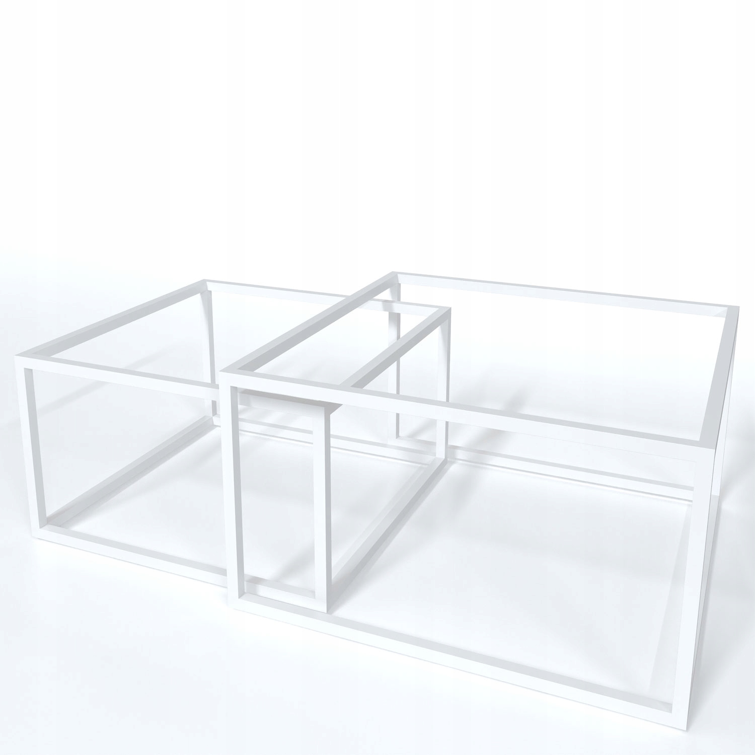 

Kwadratowy stelaż do ławy 2w1 loft 70x70 cm biały
