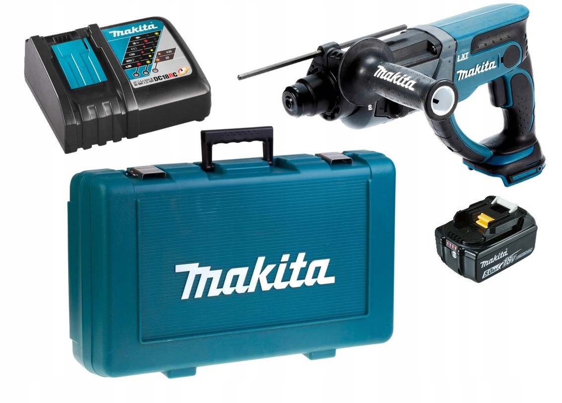 Makita Aku Młotowiertarka Sdsplus Lxt 18V 1,9J 1x5Ah BL1850 DC18RC DHR202ZK