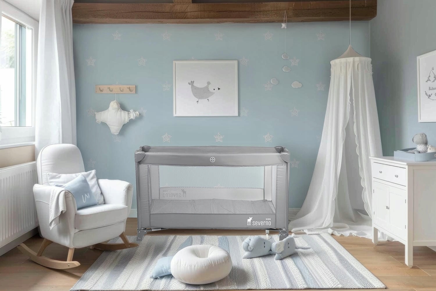 ŁÓŻECZKO TURYSTYCZNE SKŁADANE KOJEC DLA DZIECKA PREMIUM + MATERAC I TORBA Marka Severno Kids