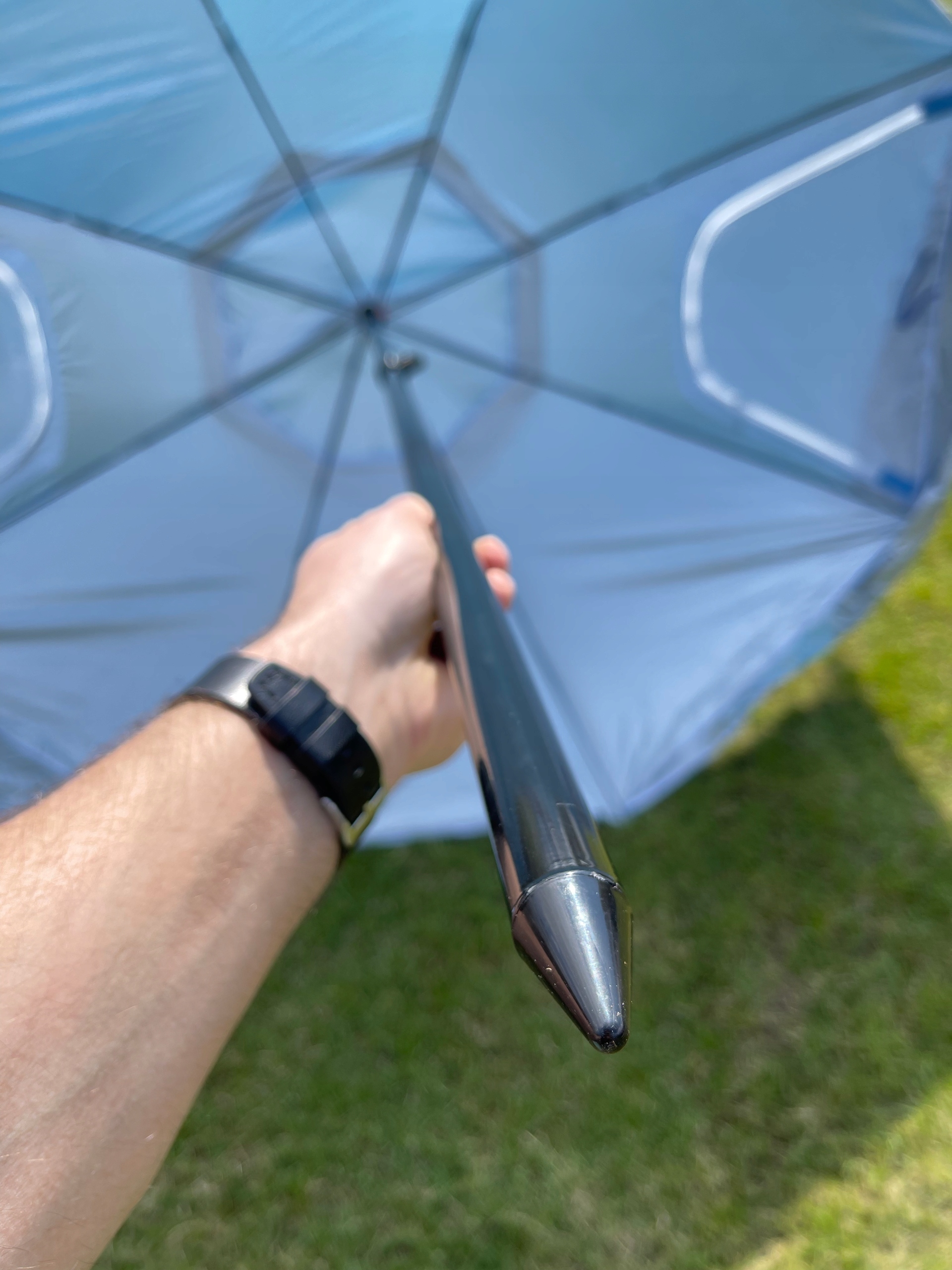 DUŻY PARASOL PLAŻOWY OGRODOWY NAMIOT PARAWAN 2w1 240 CM SKŁADANY XXL Kolor niebieski