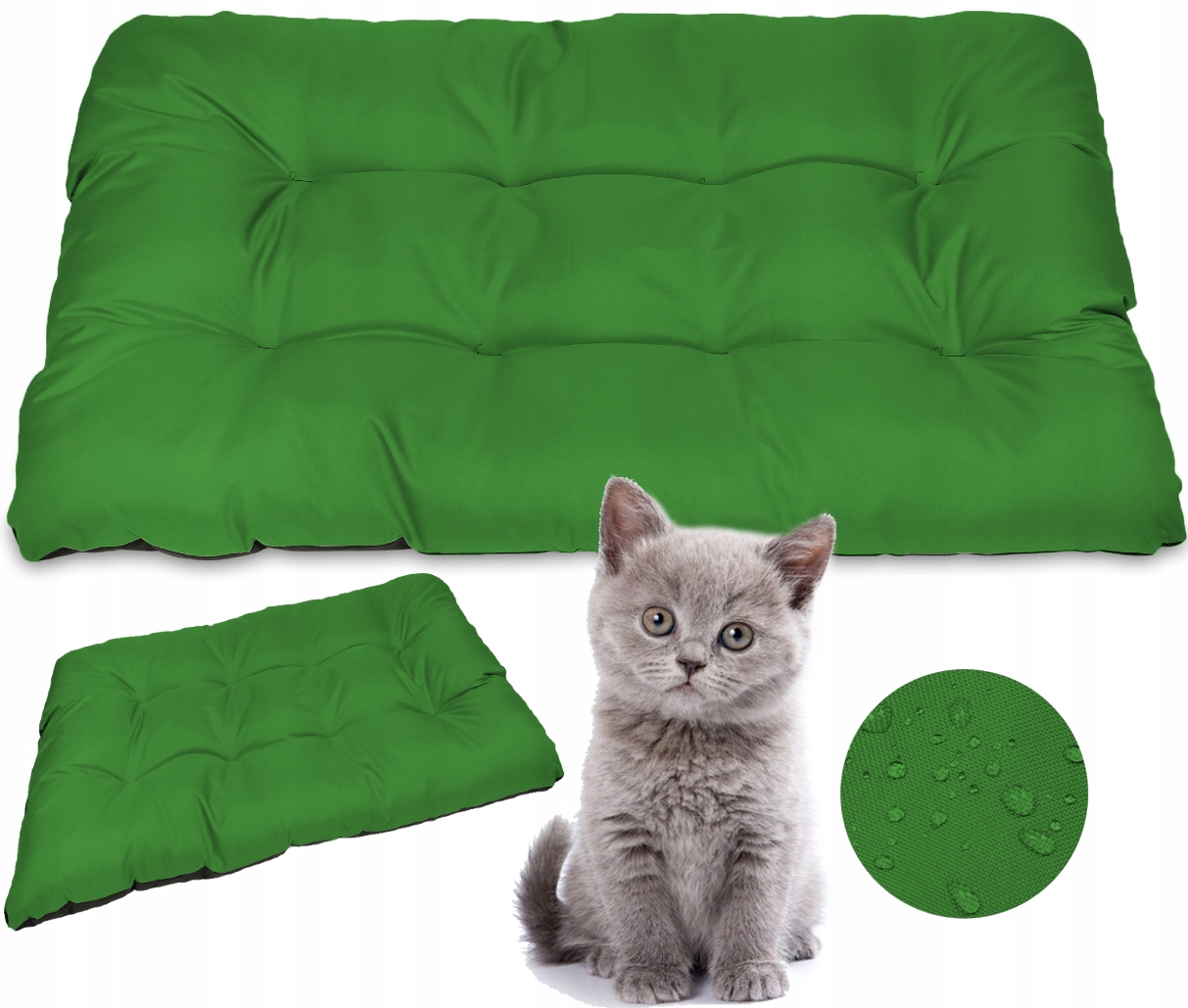 Levně Pelíšek Pro Psa Kočku 120x80 CM Poduška Zelená
