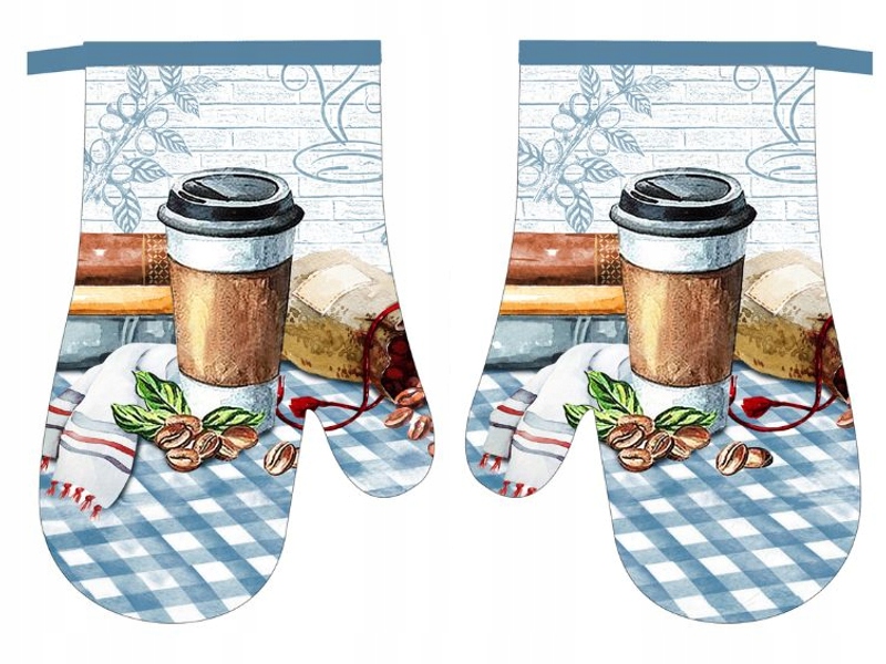 

Rękawice Kuchenne Z Magnesem Kawa Coffee 2 Sztuki