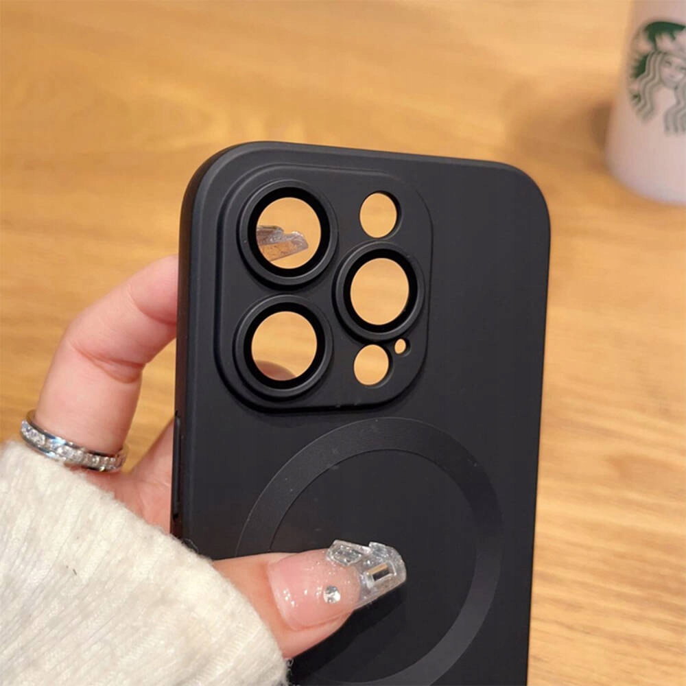 Etui do IPHONE 14 PRO MAX | MAGSAFE CASE OBUDOWA MATOWE + SZKŁO HARTOWANE Kolor czarny