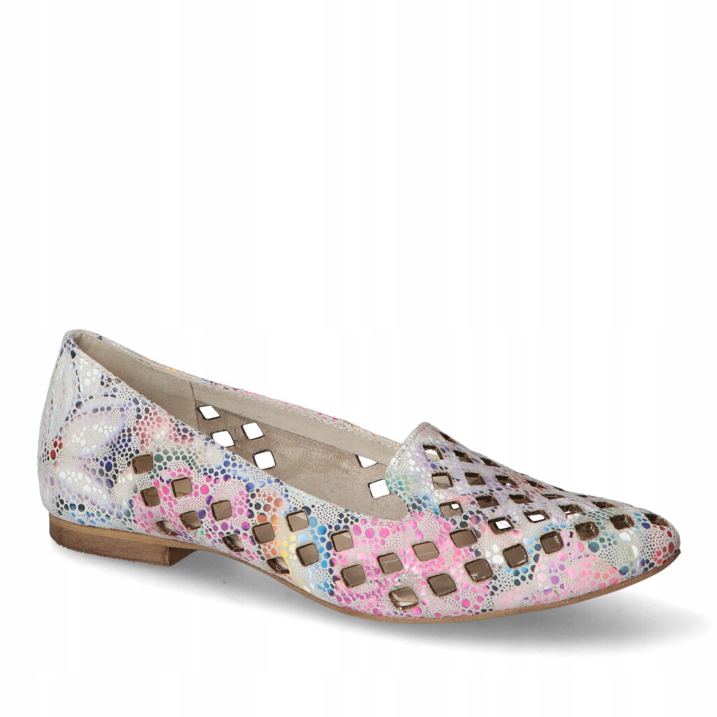 Dámské polobotky Ažurové mokasíny Tuomo Květinové Nubukové 41