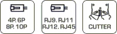 Zaciskarka RJ11 RJ12 RJ45; 4P, 6P, 8P, 10P HT1P170 Kod producenta Szczypce do zaciskania końcówek telefonicznych