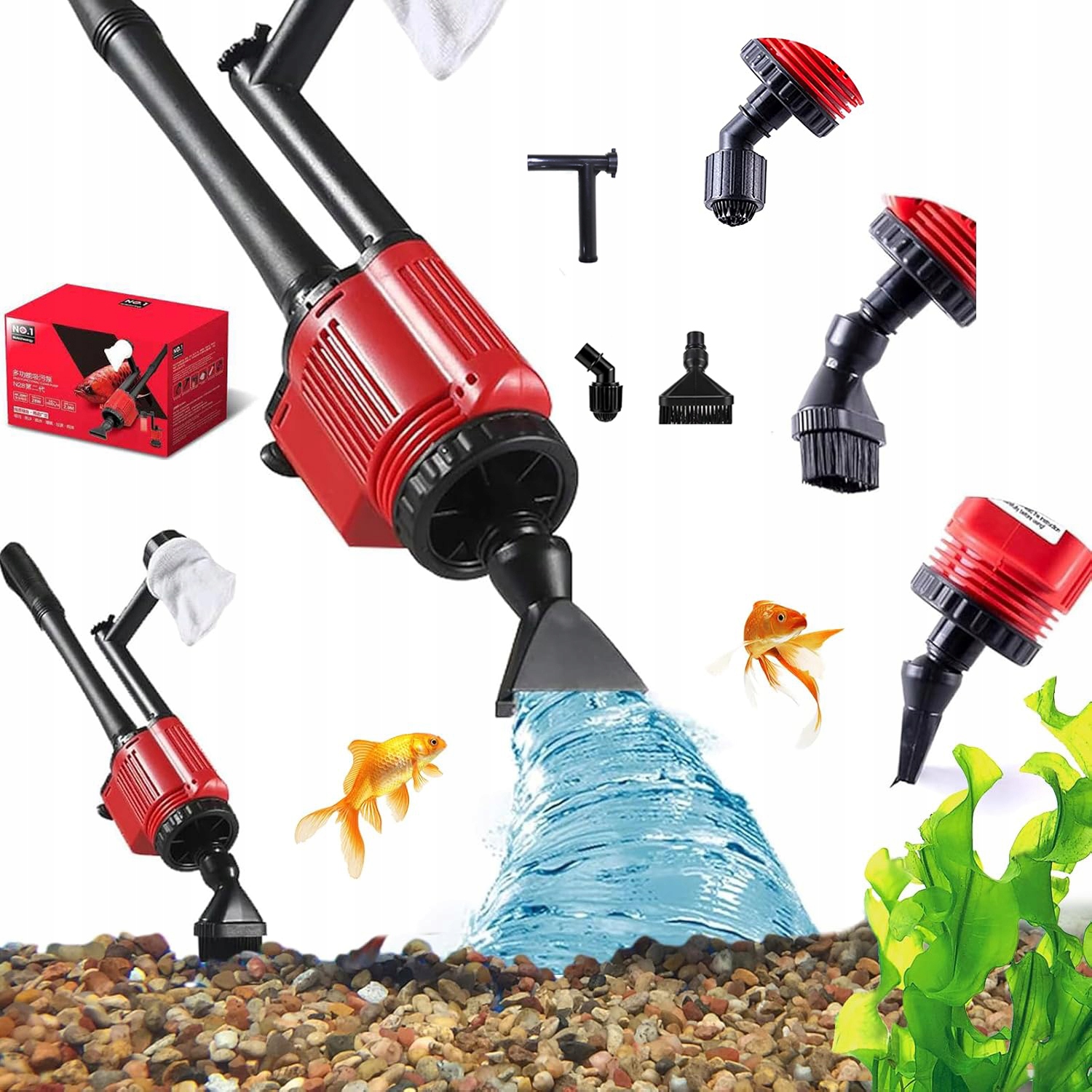 Levně Vysavač 6V1 Na Štěrk A Usadeniny 1800L/H 5 Nástavců Eu Zástrčka