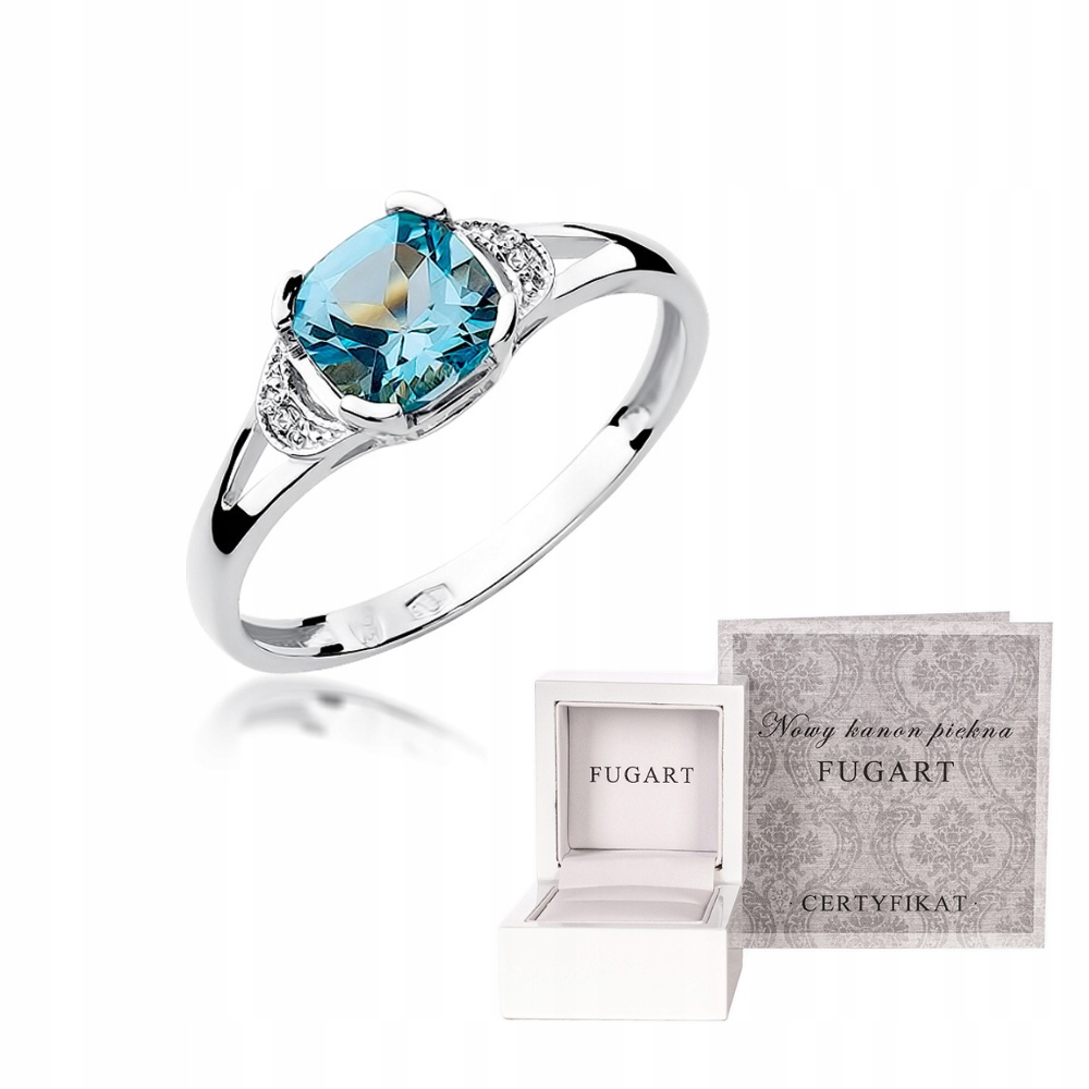 Prstýnek s brilianty a topazem r16