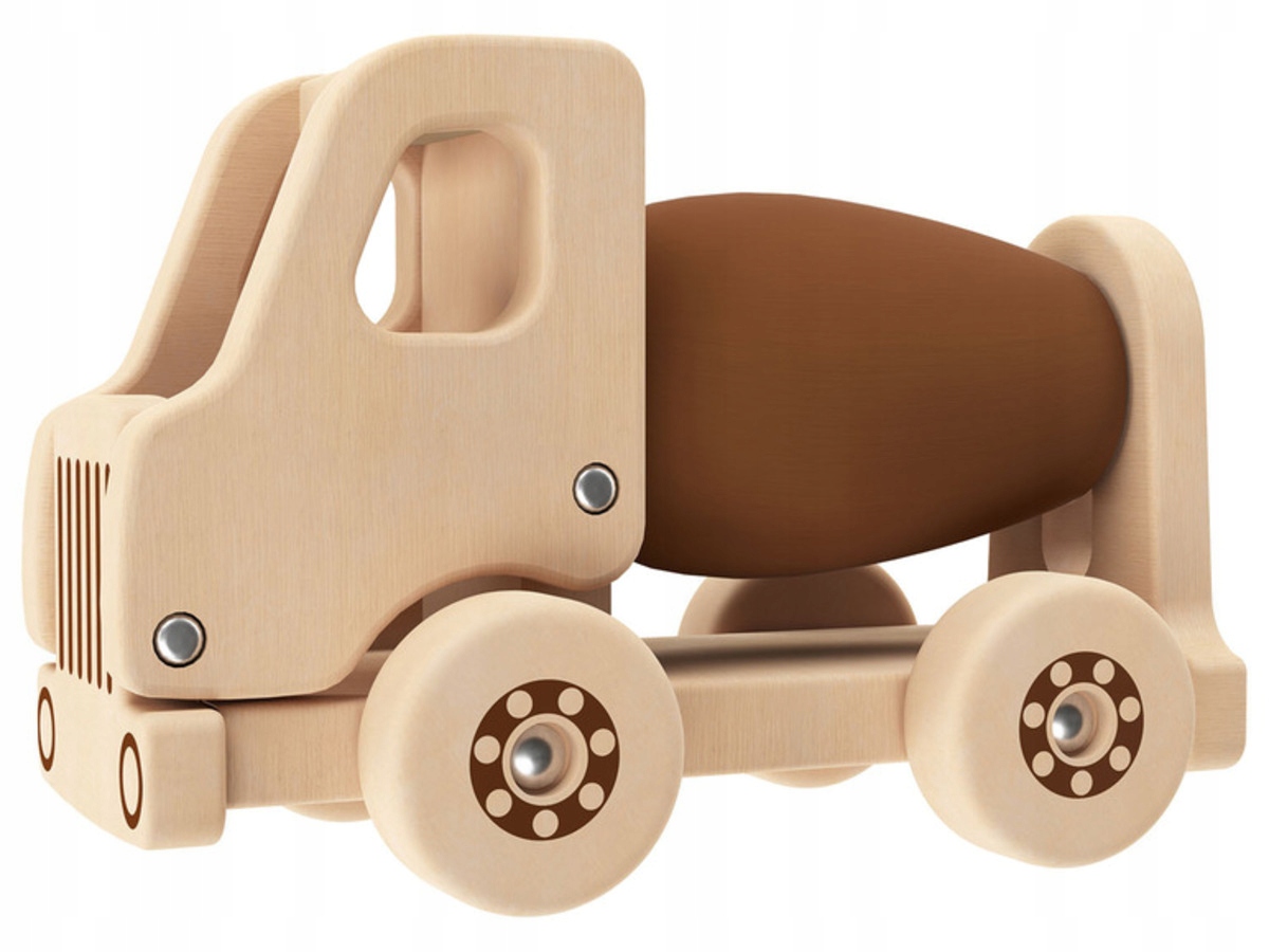 

Drewniane Auto Pojazd Budowlany Betoniarka 20 cm