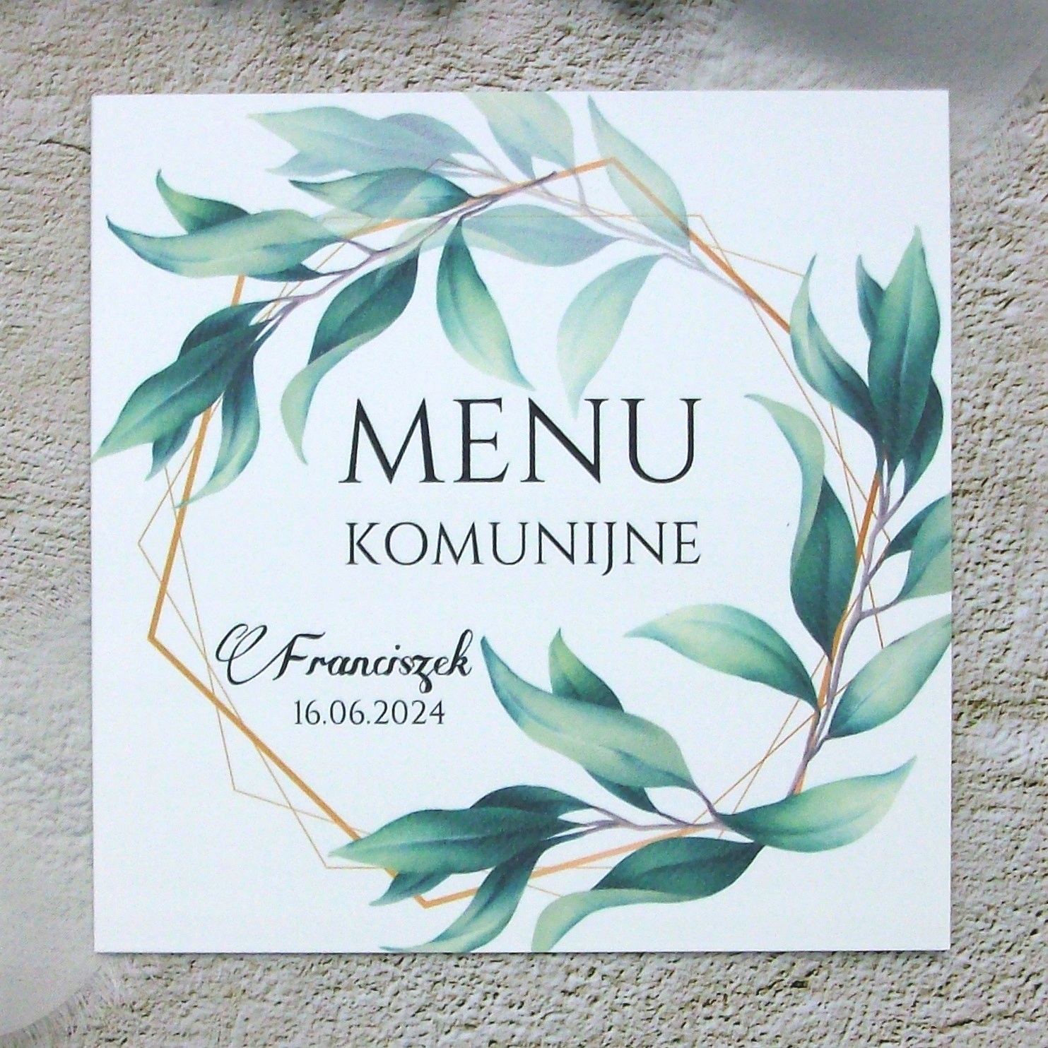 geralt KOMUNIA | MENU KARTA DAŃ SPIS POTRAW Wysokość produktu 14 cm