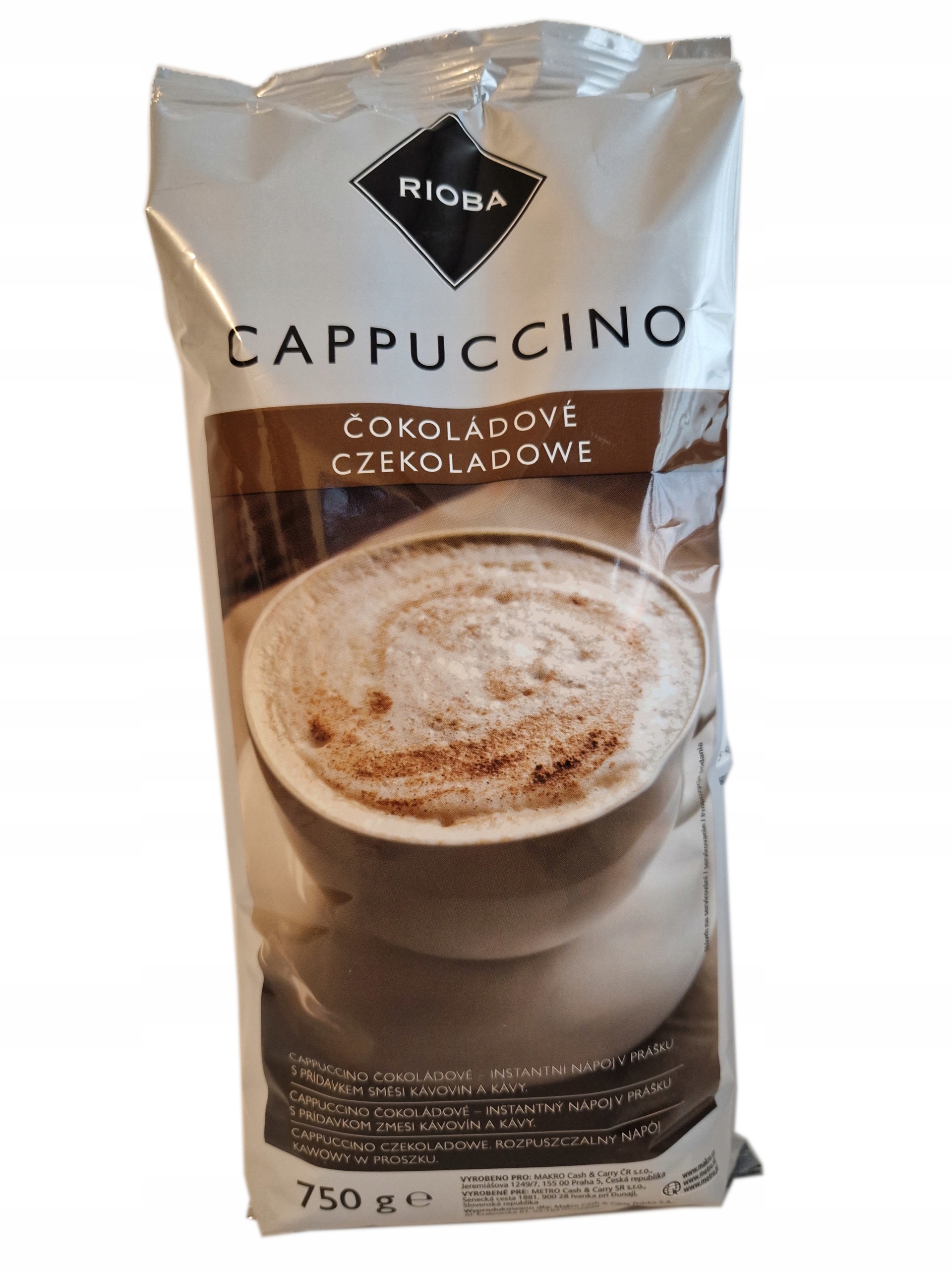 Cappuccino Rioba o smaku czekoladowym 750g