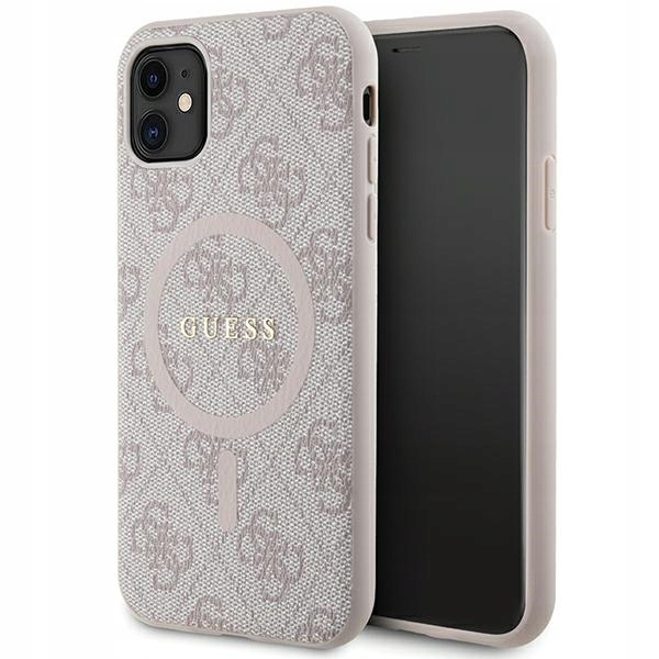 Pouzdro Pro Iphone 11 Xr Guess 4G Collection Kožené S Kovovým Logem Magsafe