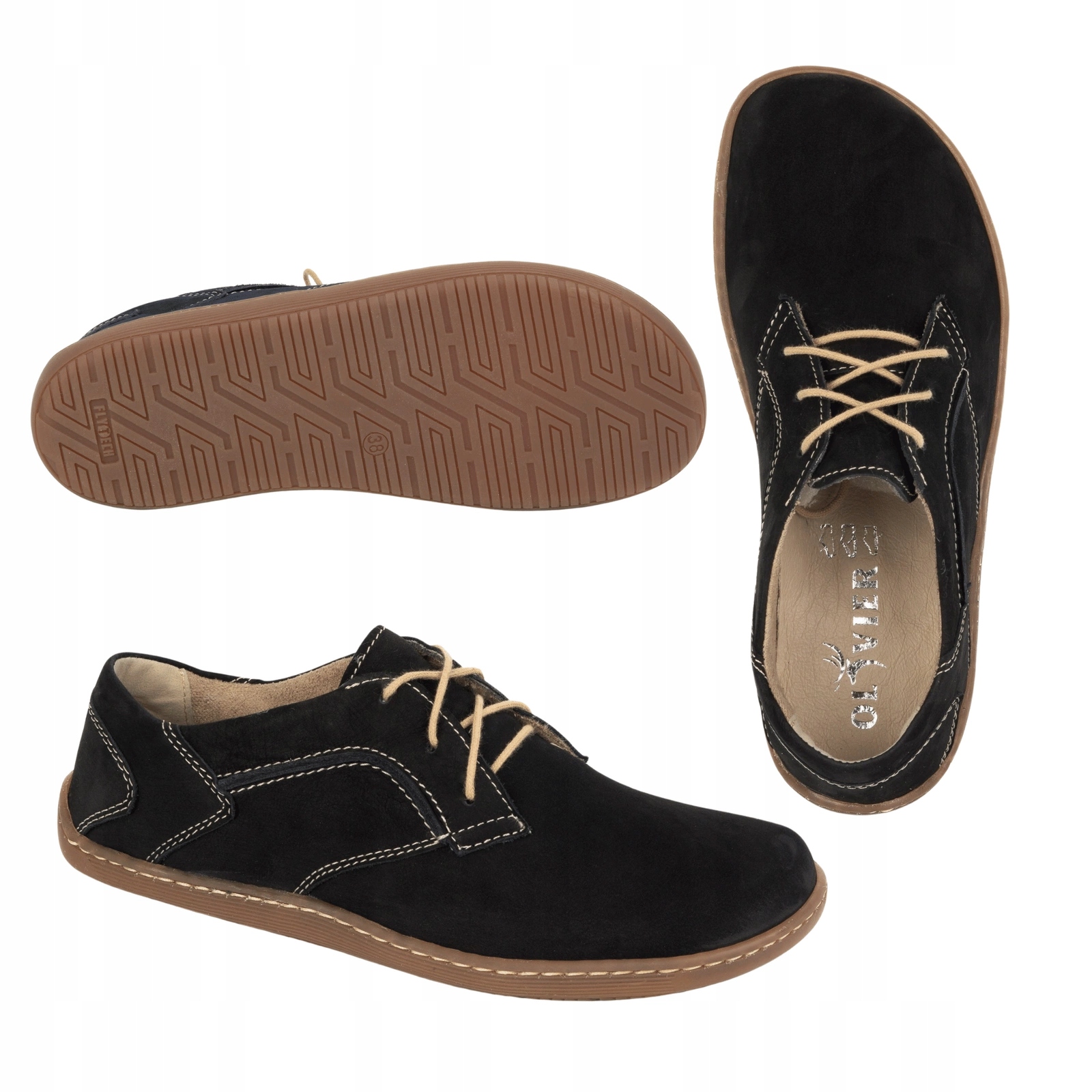 Barefoot Dámské minimalistické kožené boty 1082 černé nubukové 41