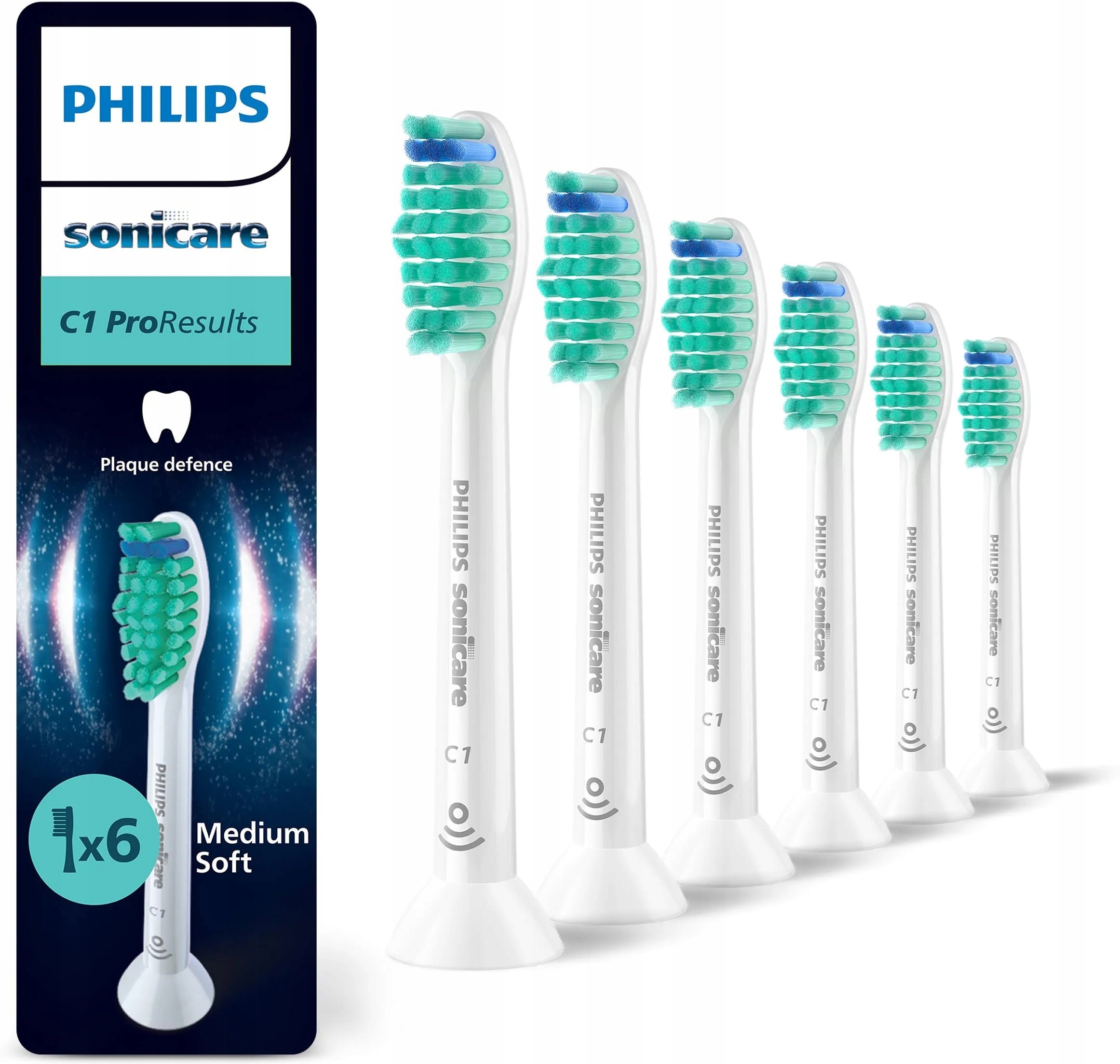 Philips Sonicare C1 ProResults HX6016/87 białe końcówki wymienne 6 sztuk