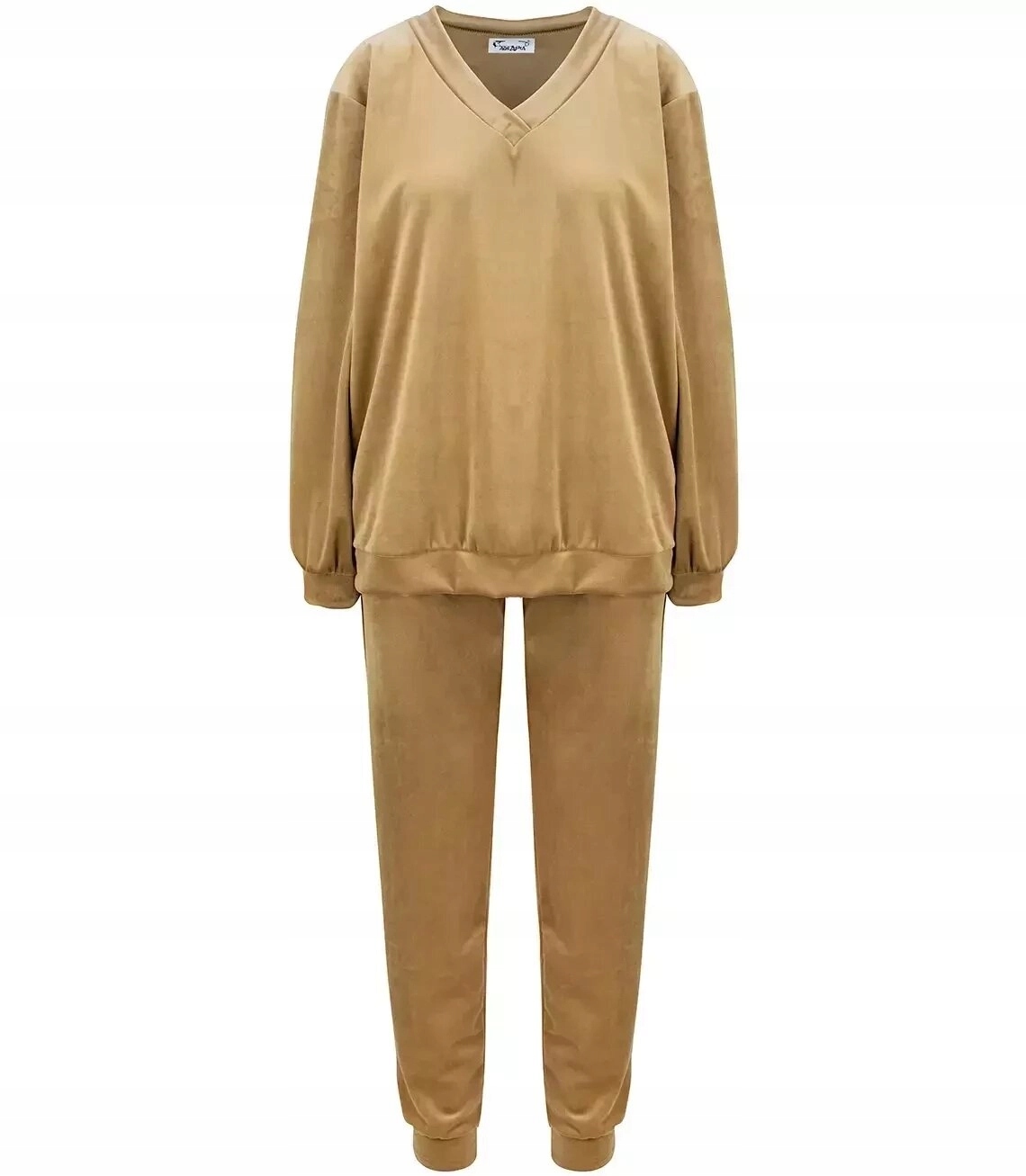 Teplá tepláková souprava mikina kalhoty velur hladký volný střih 3XL/4XL