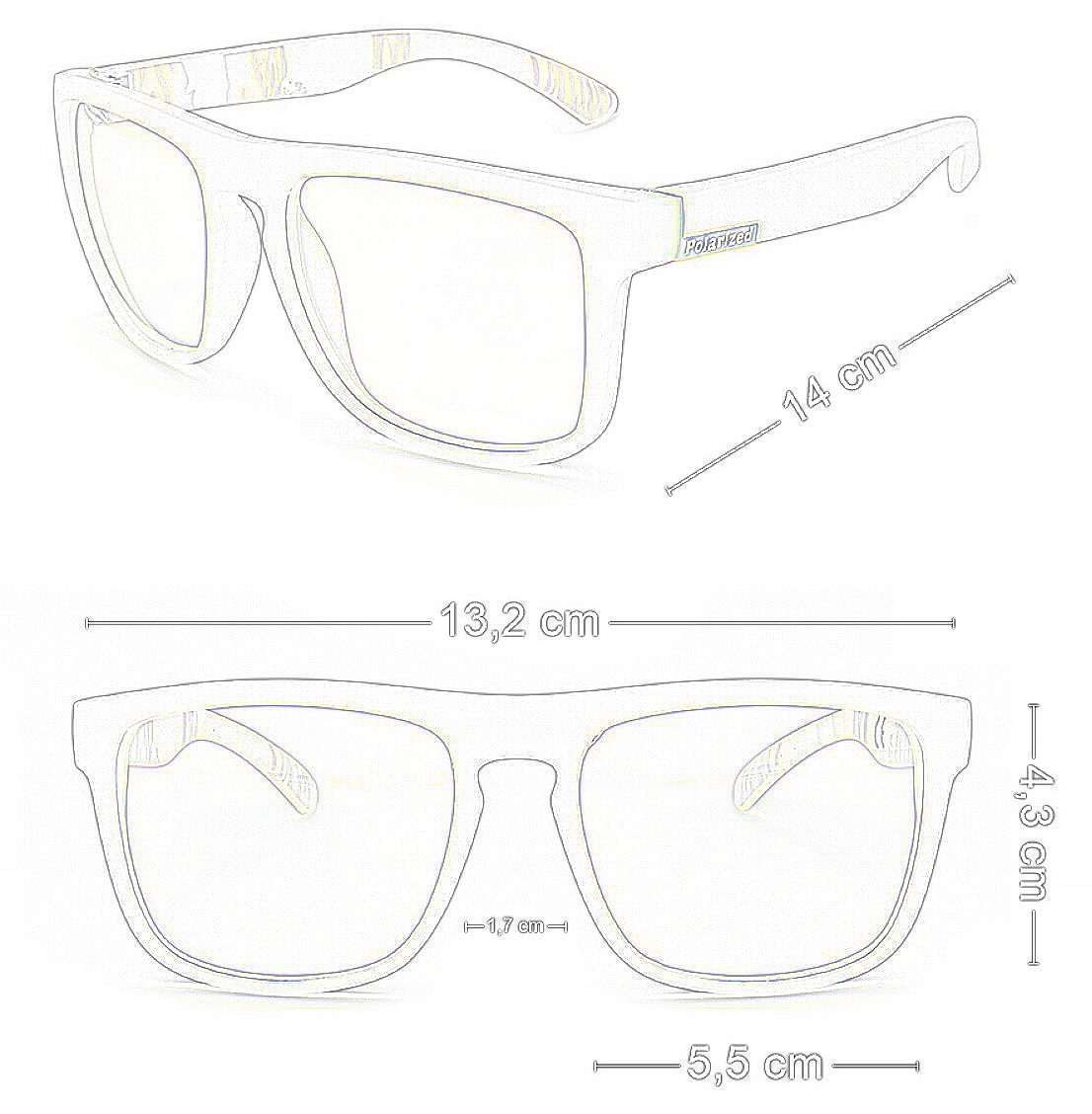 OKULARY PRZECIWSŁONECZNE MĘSKIE POLARYZACYJNE FILTR UV400 POLARYZACJA CE Szerokość mostka 15 mm