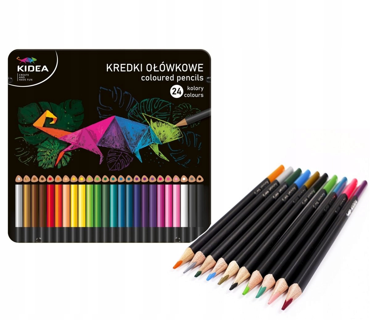 KREDKI TRÓJKĄTNE W METAL.PUDEŁKU 24 KOL KIDEA 7625