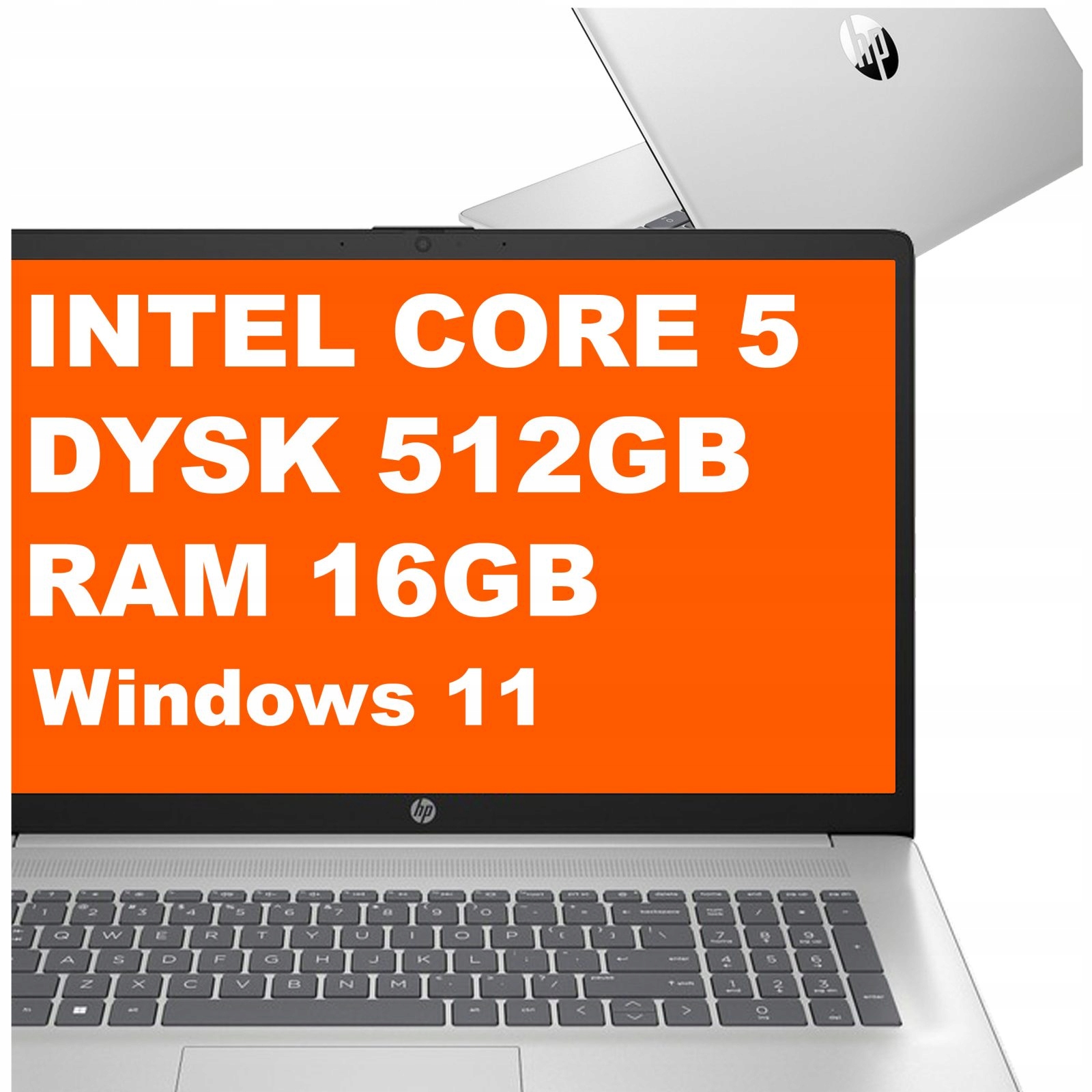 Notebook Hp 17-cn Core 5 16GB 512GB Intel Graphics FullHD Win 11 Stříbrný