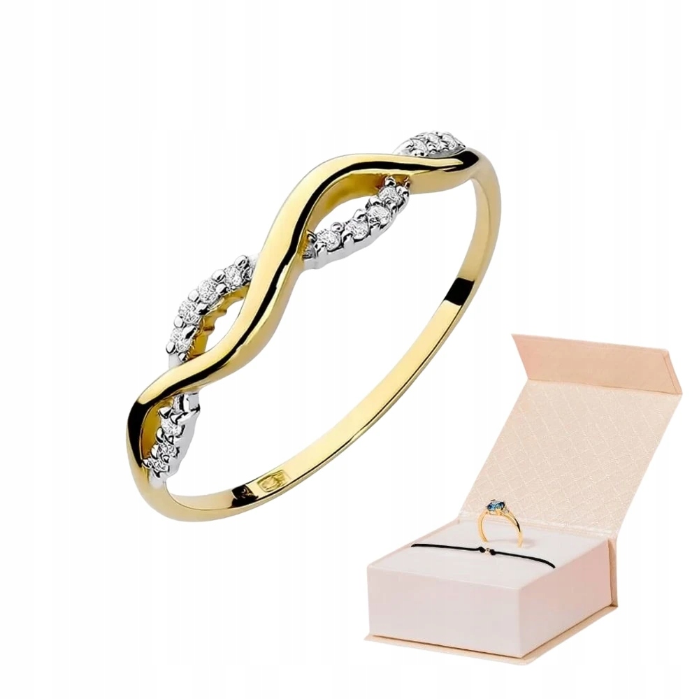 Zlatý Prstýnek 585 S Diamanty 0,7 ct Proplétaný Zlatý Náramek