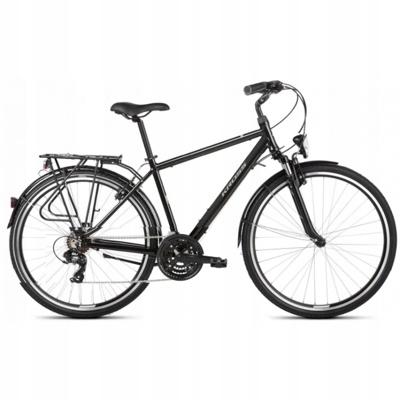 Rower Kross Trans 1.0 Koło 28" Męski Czarny/Szary połysk