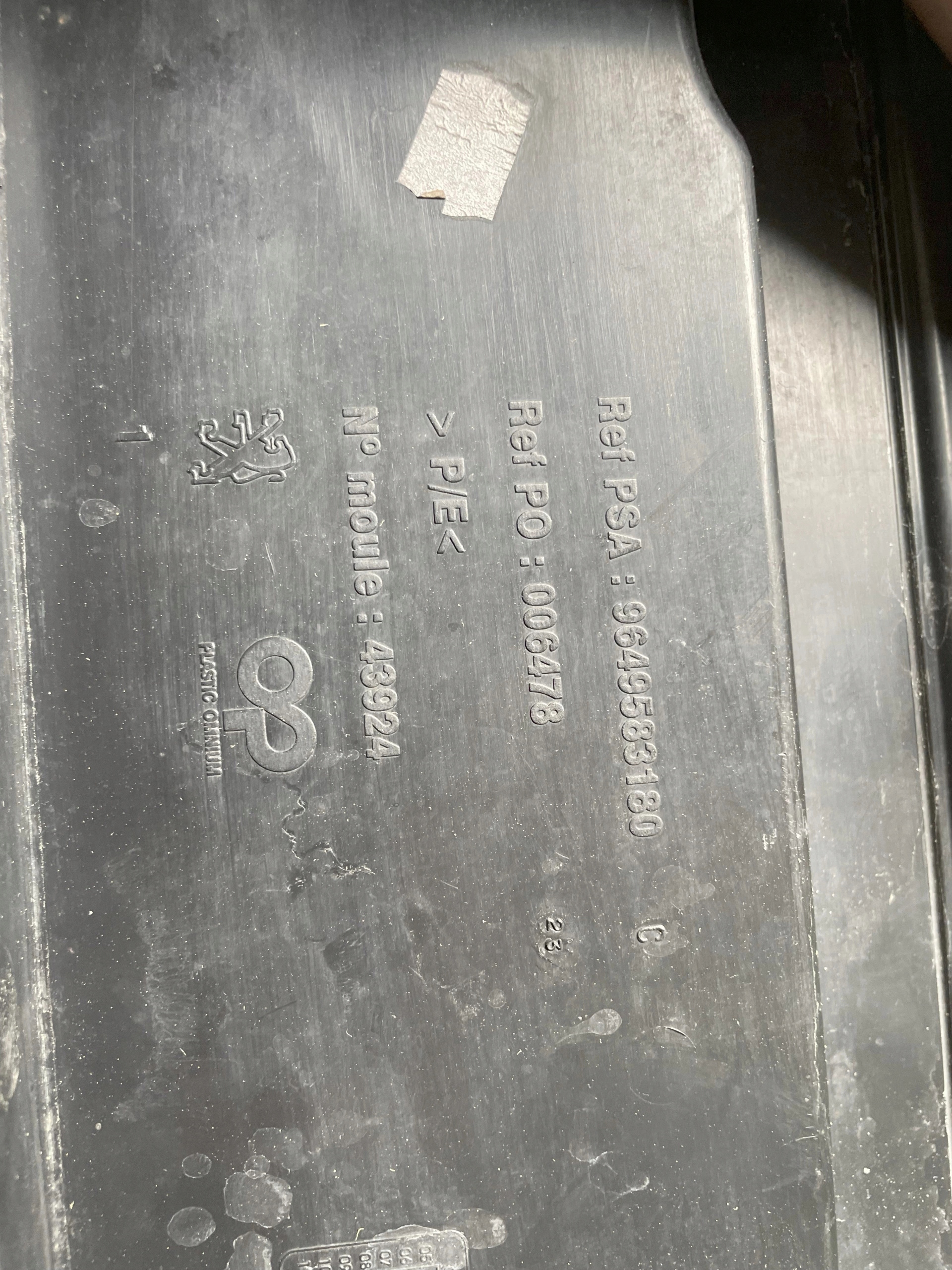 PEUGEOT 207 cover below bumper 9649583180