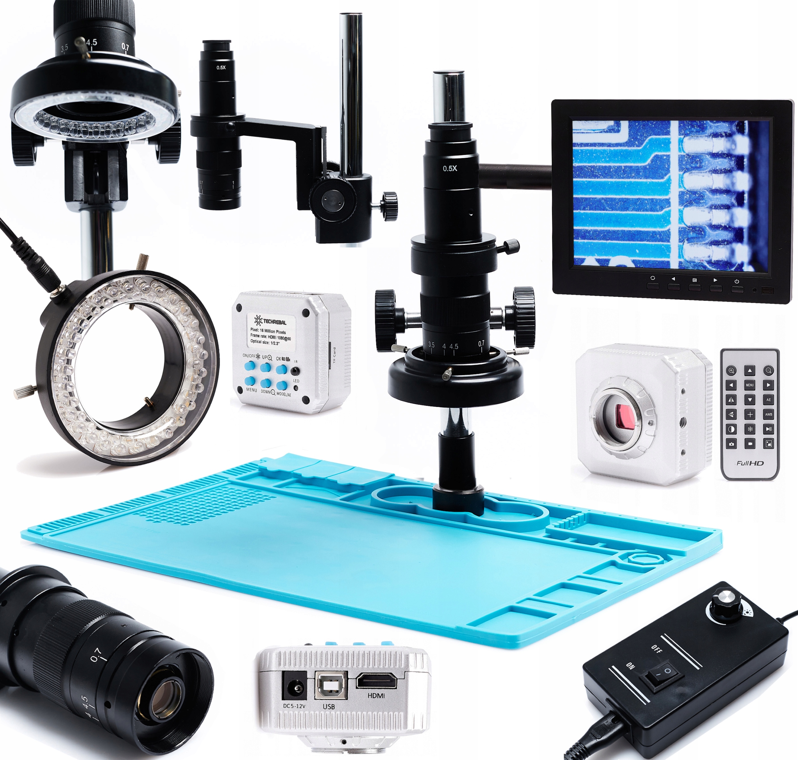 Digitální Mikroskop, 4K Kamera, Velký Prostor, Základna