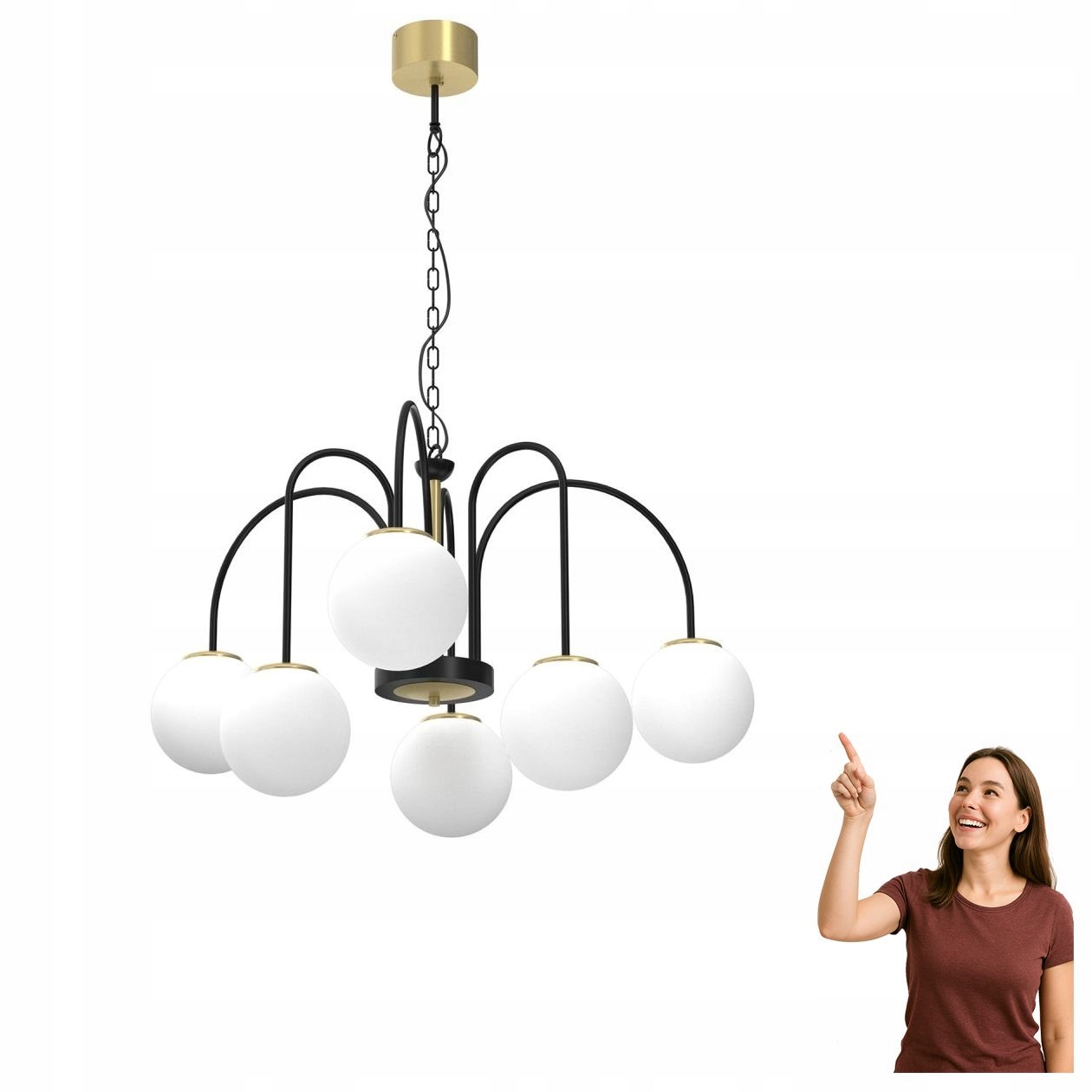 Šestiramenný lustr s kuličkou Cambridge 3200 Luminex