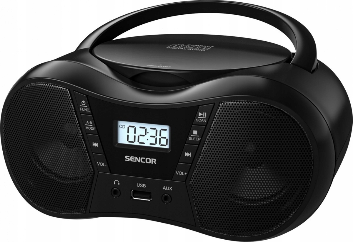 Sencor Radiopřehrávač CD Spt 2300 Bk CD/MP3/USB/BT Rádio Fm