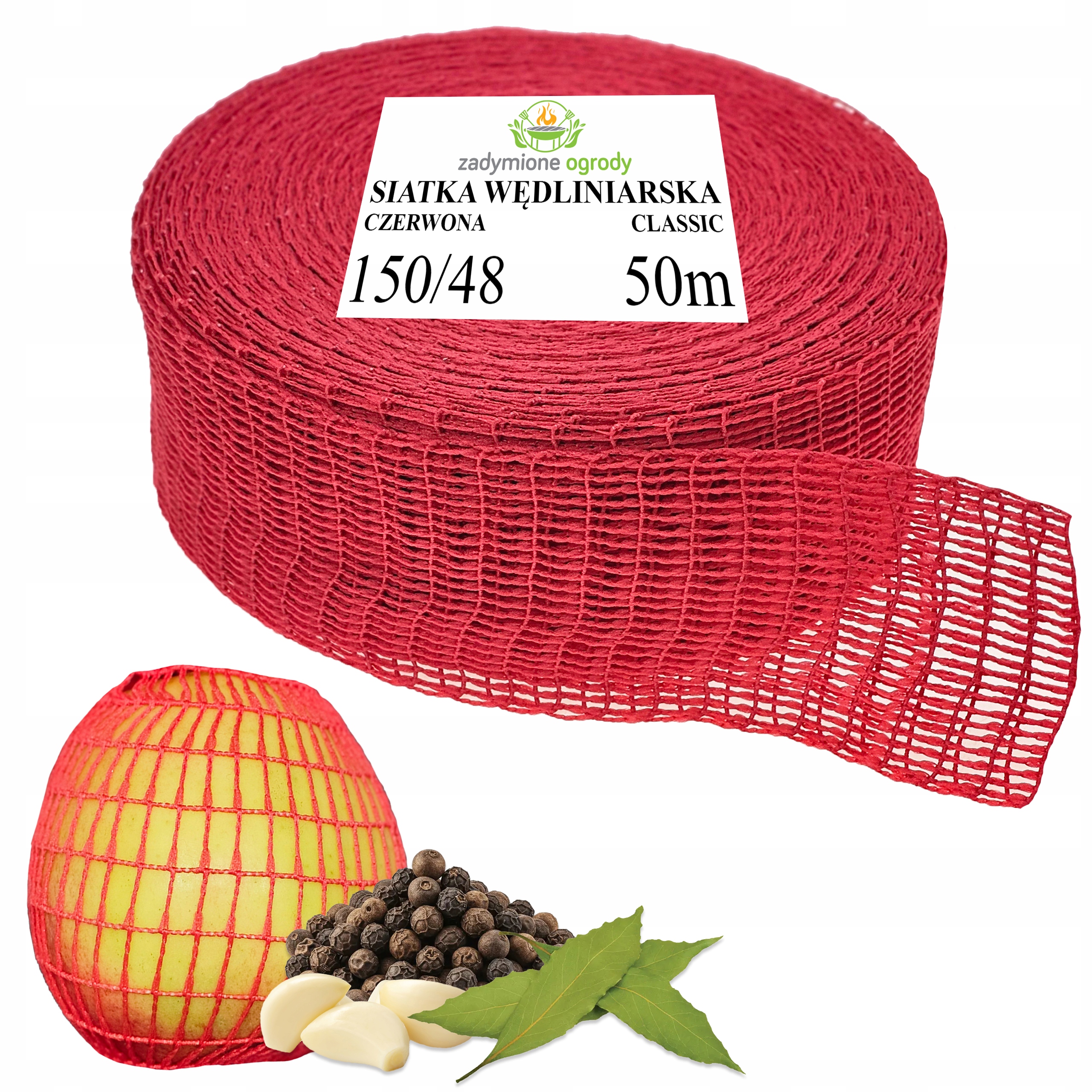 Levně Uzenářská síťka 150/48 50 m červená na uzení masa uzenin Lux