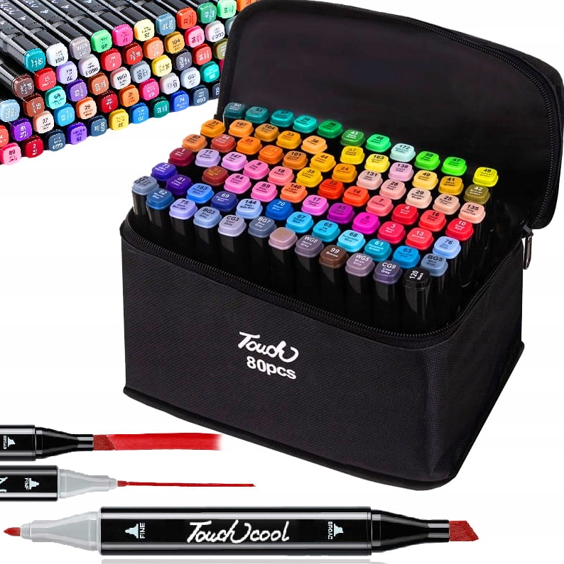 MARKERY ALKOHOLOWE PRO ZESTAW 80SZT TOUCH + TORBA