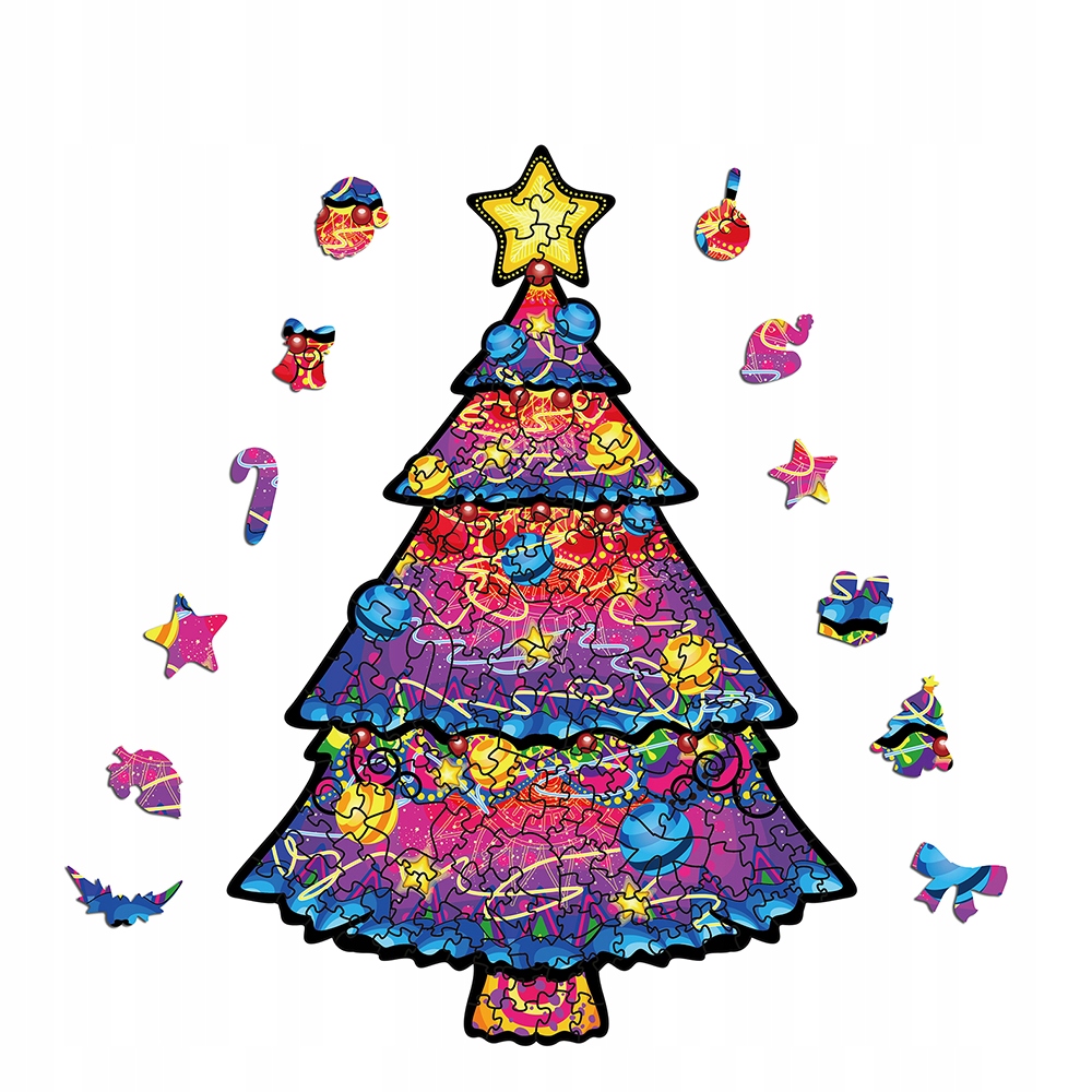 

Puzzle drewniane dla dorosłych choinka mała 3d